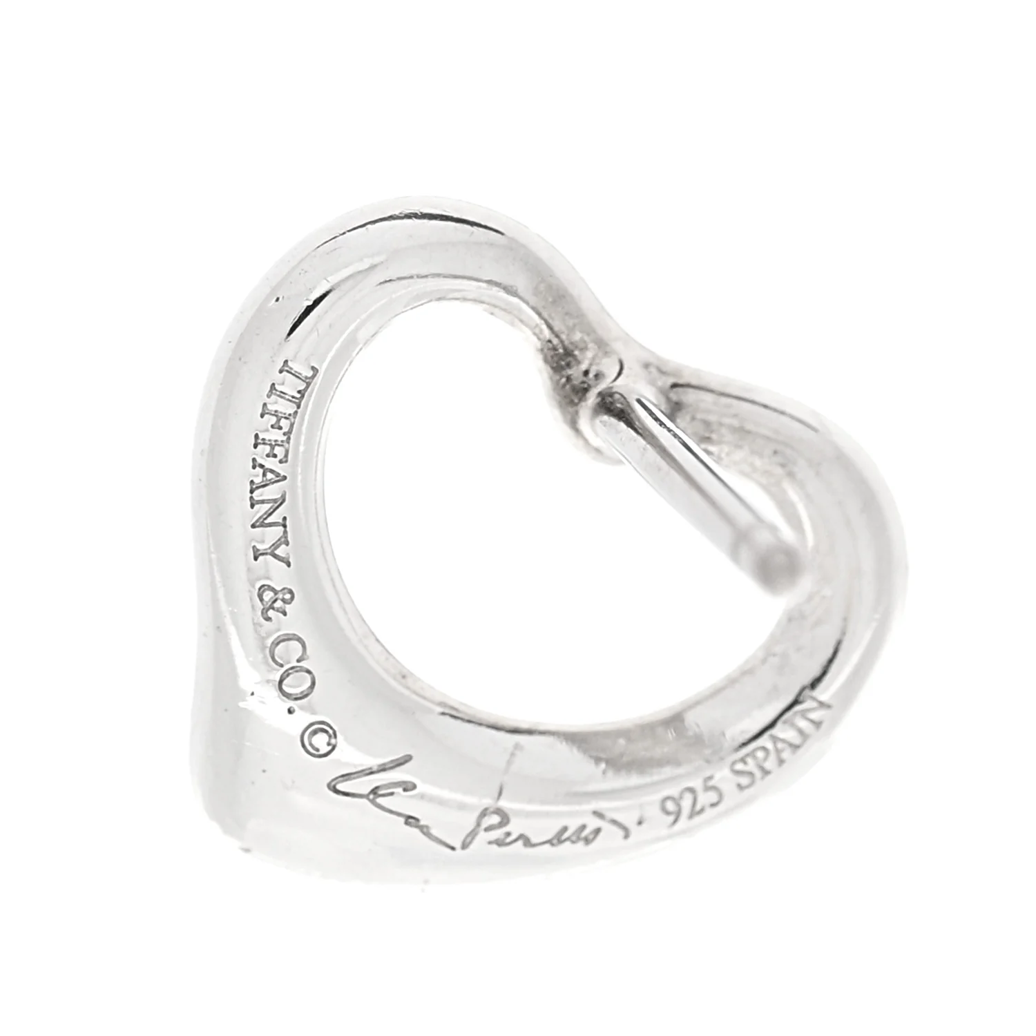 Sterling Silver 11mm Elsa Peretti Open Heart Earrings - Image 5