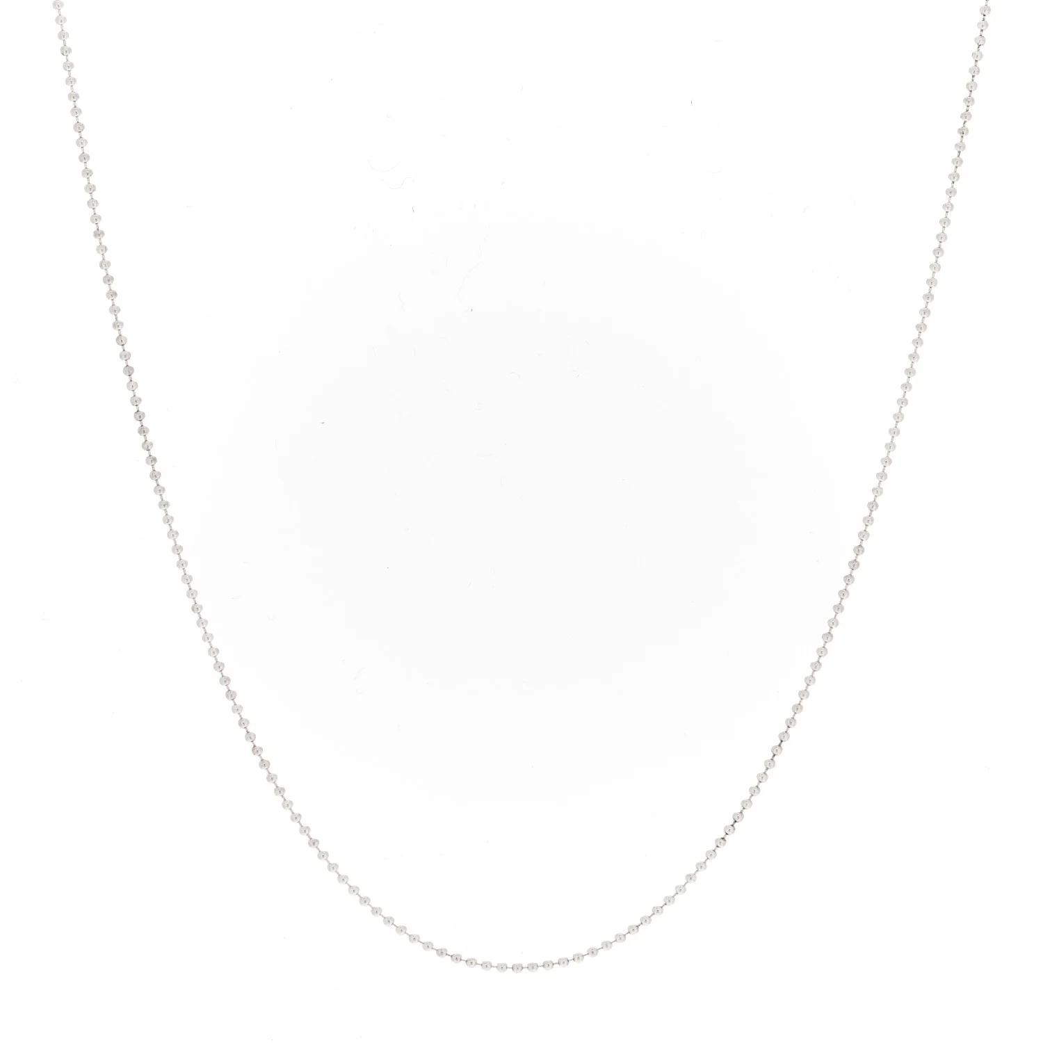 Sterling Silver 1.2mm Bead Chain Necklace 18"