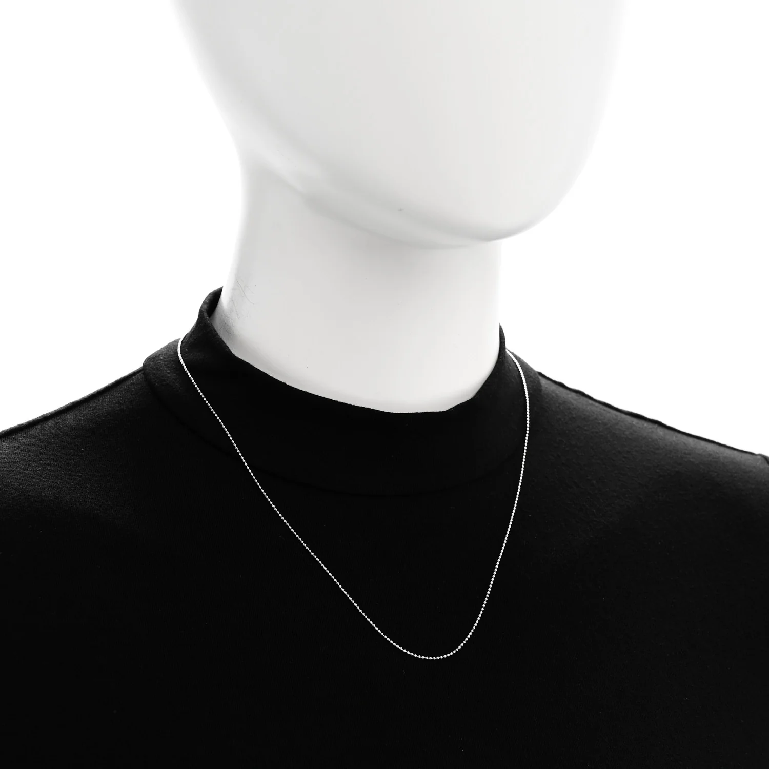 Sterling Silver 1.2mm Bead Chain Necklace 18" - Image 2