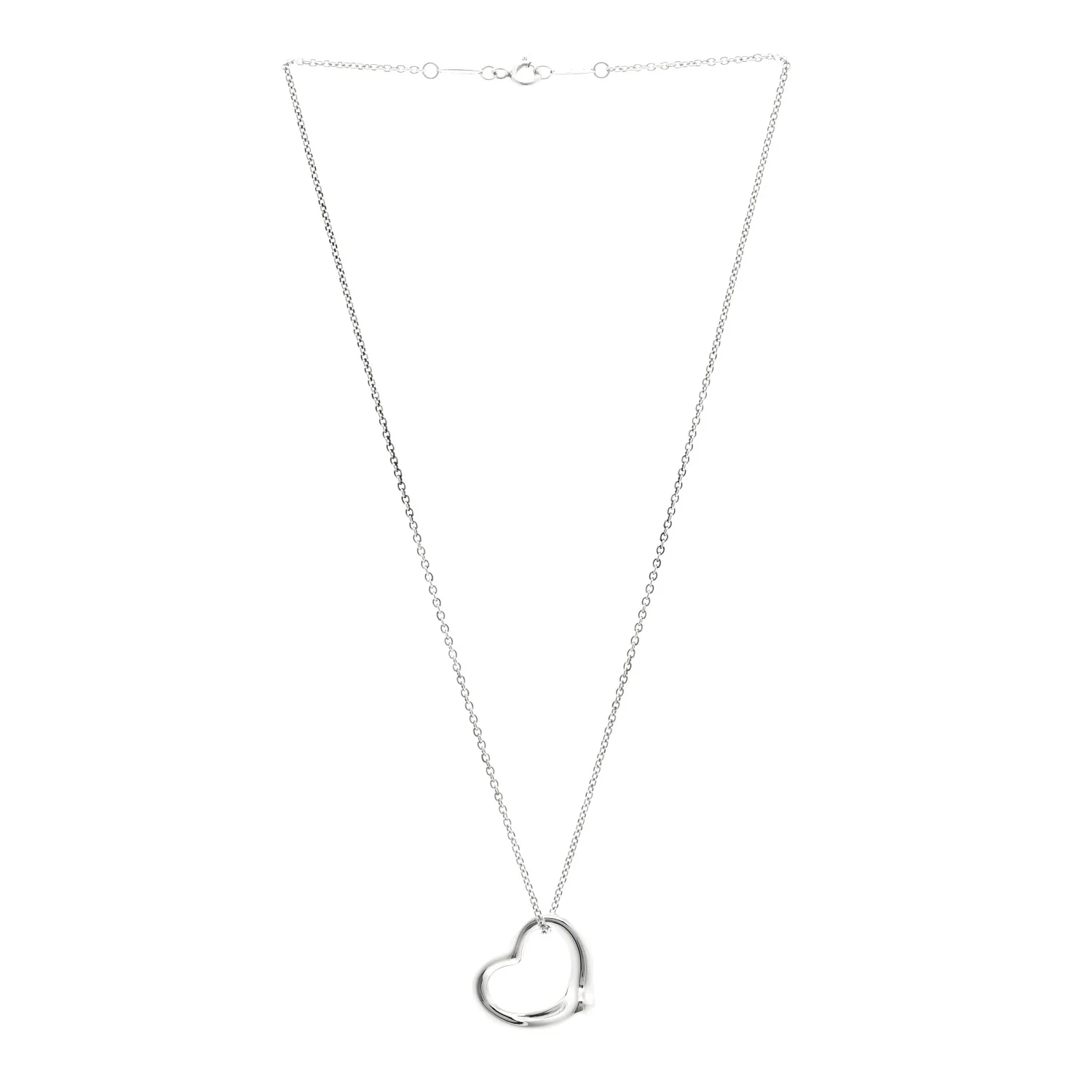 Sterling Silver 22mm Elsa Peretti Open Heart Pendant Necklace - Image 3