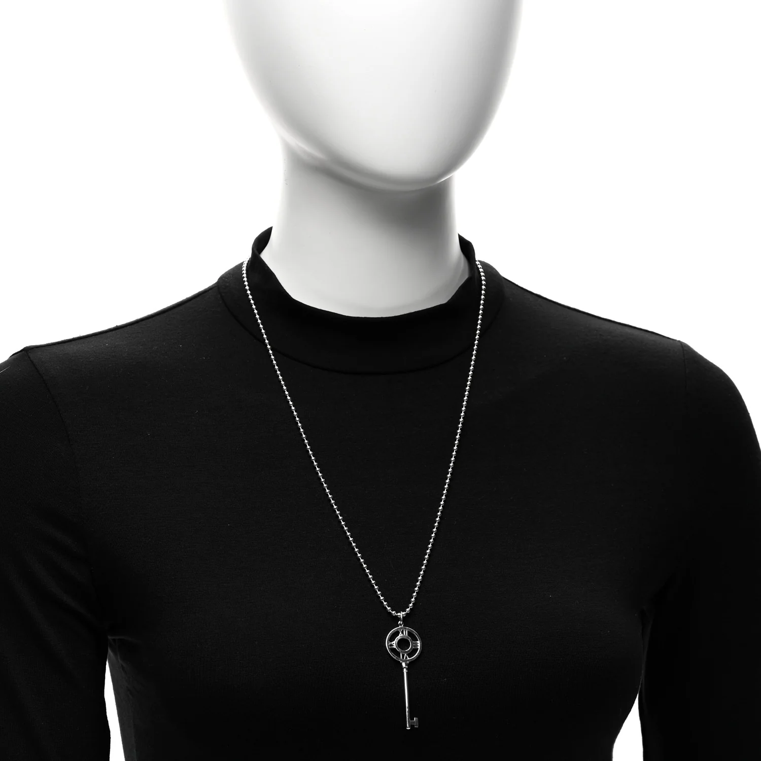 Sterling Silver Atlas Key Pendant Necklace - Image 2