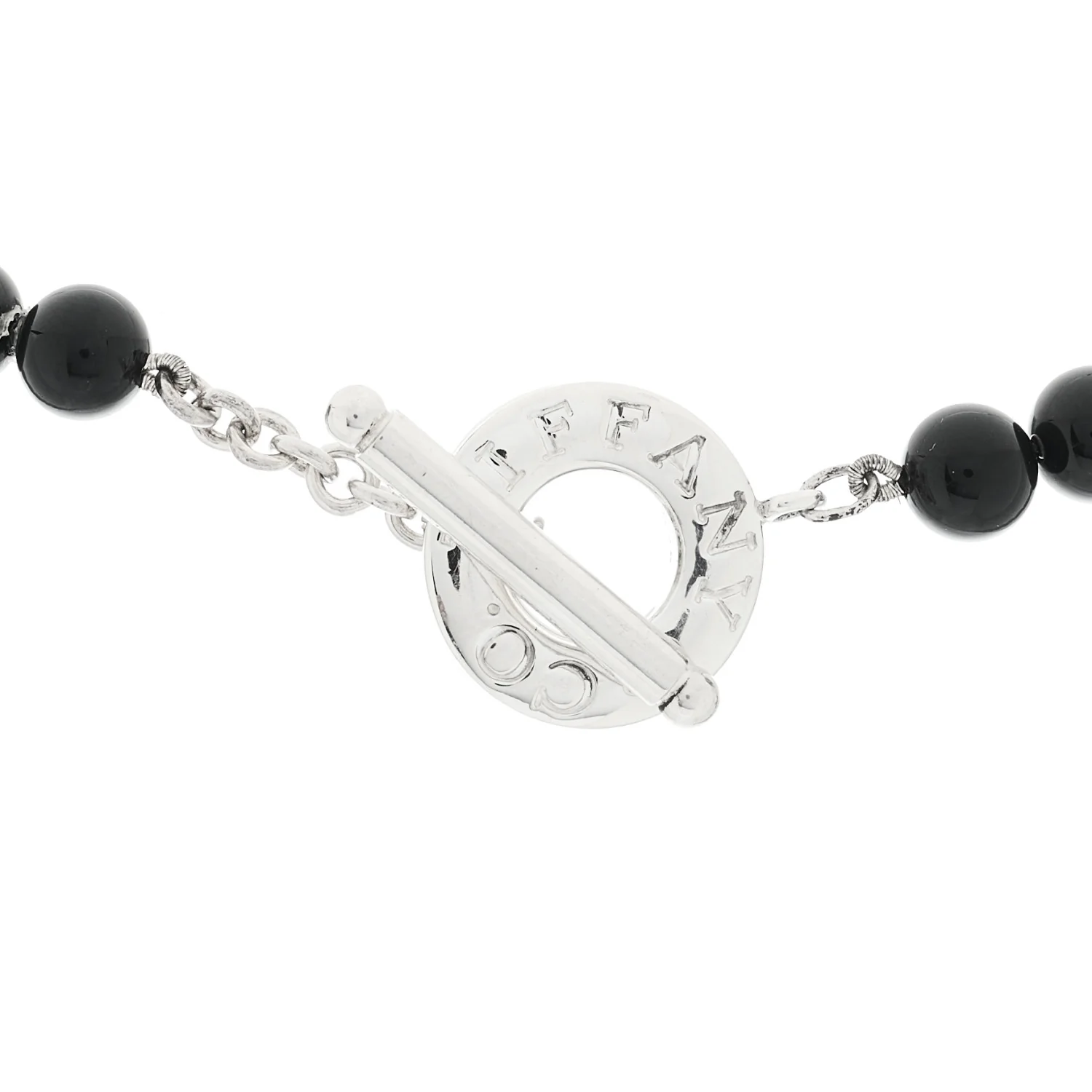 Sterling Silver Black Onyx Bead Toggle Necklace - Image 4