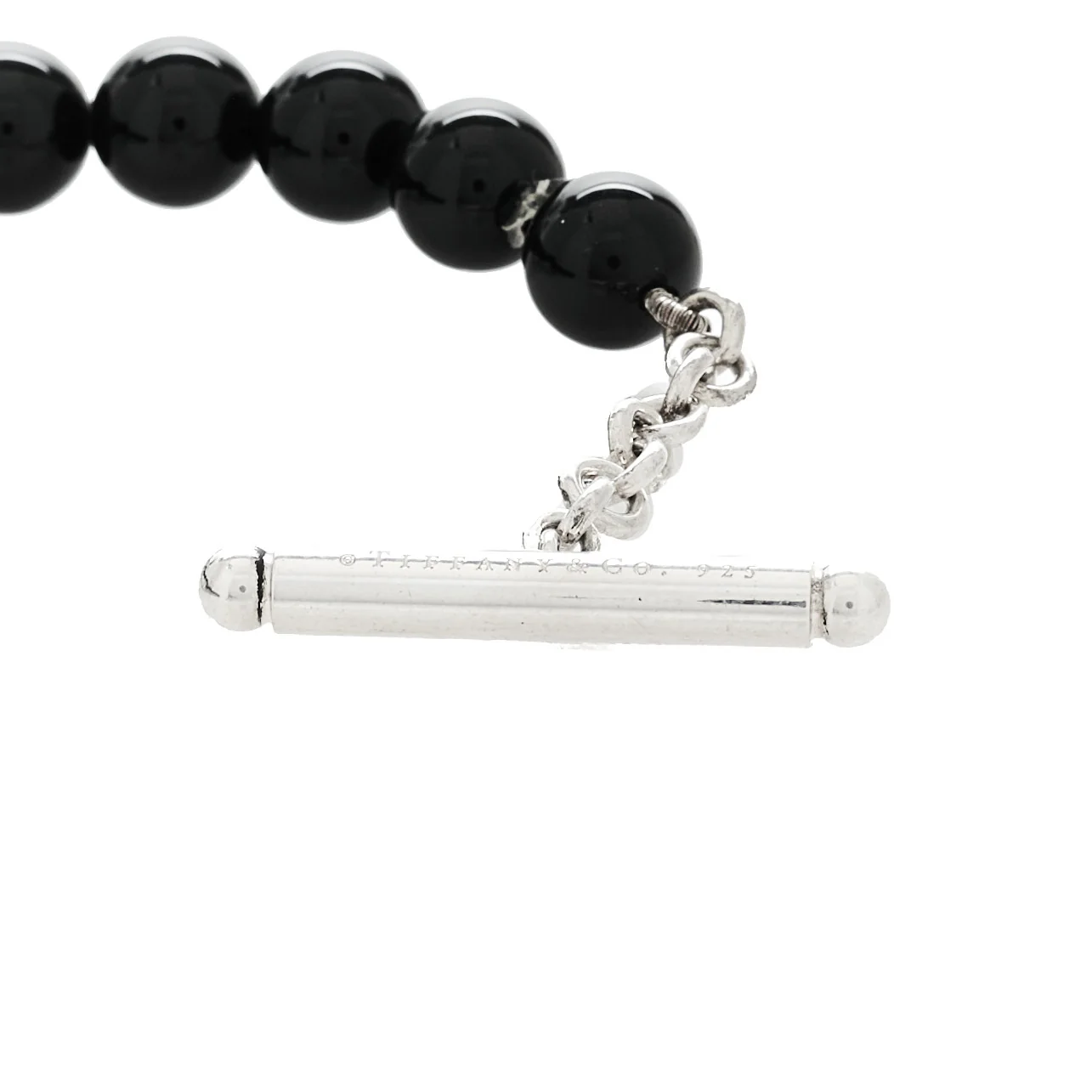 Sterling Silver Black Onyx Bead Toggle Necklace - Image 5