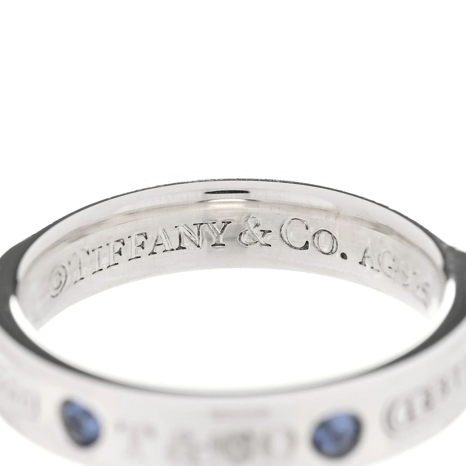 Sterling Silver Blue Sapphire Narrow 1837 Band Ring 50 5.5 - Image 4
