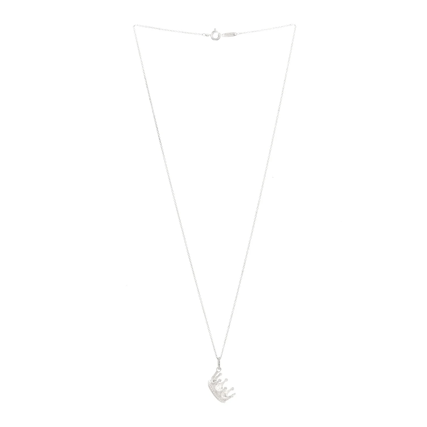 Sterling Silver Crown Charm Necklace - Image 3