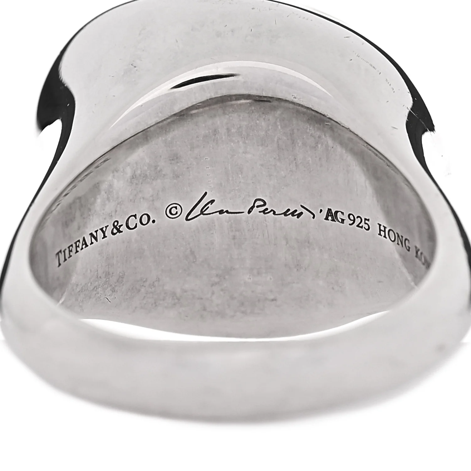 Sterling SIlver Crystal Elsa Peretti Cabochon Ring 52 6 - Image 5