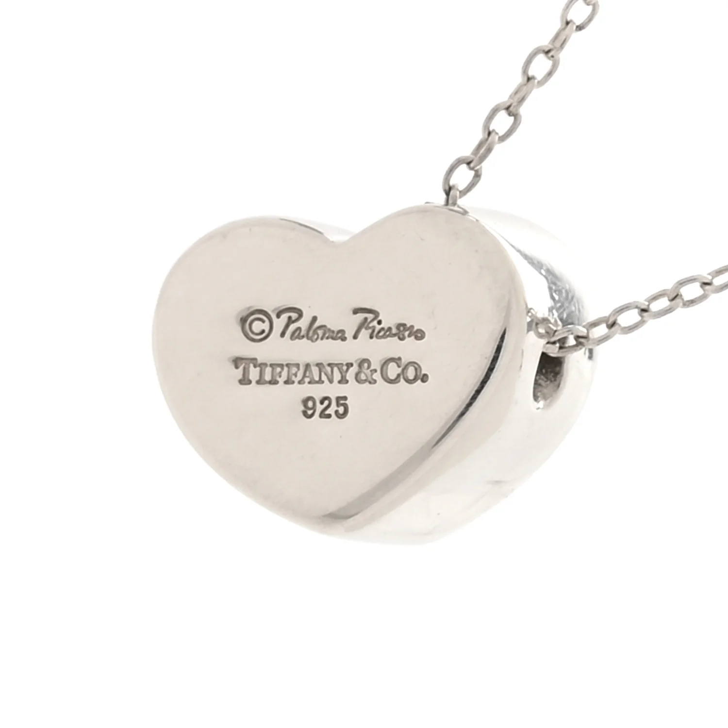 Sterling Silver Diamond Paloma Picasso Modern Heart Necklace - Image 6