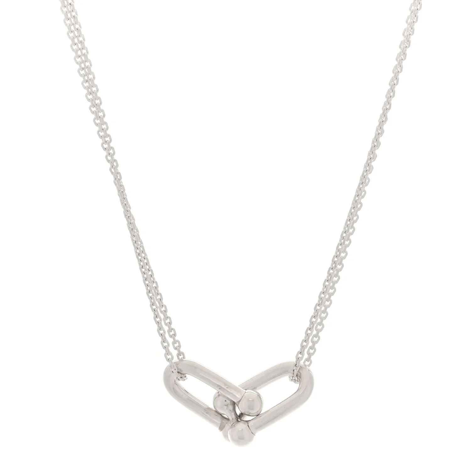 Sterling Silver Double HardWear Link Pendant Necklace
