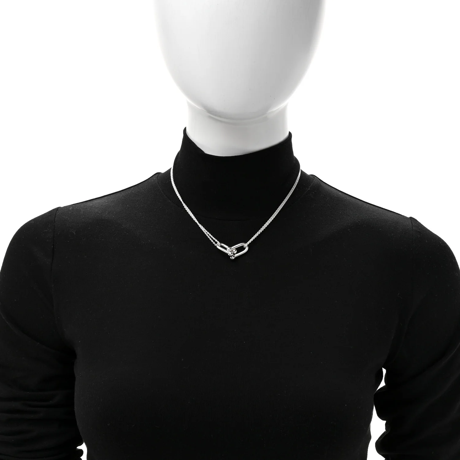 Sterling Silver Double HardWear Link Pendant Necklace - Image 2