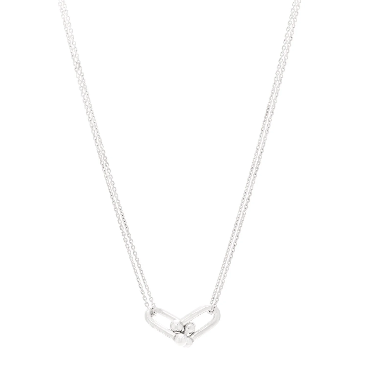 Sterling Silver Double HardWear Link Pendant Necklace