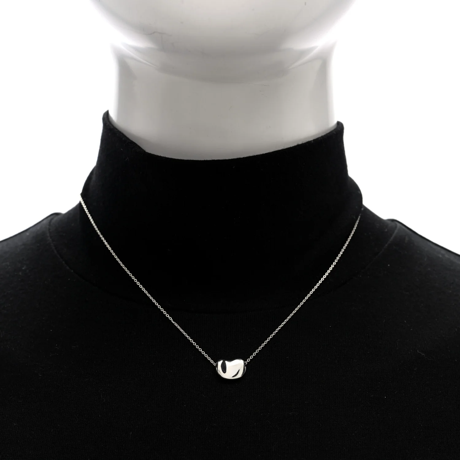 Sterling Silver Elsa Peretti 8mm Bean Pendant Necklace - Image 2