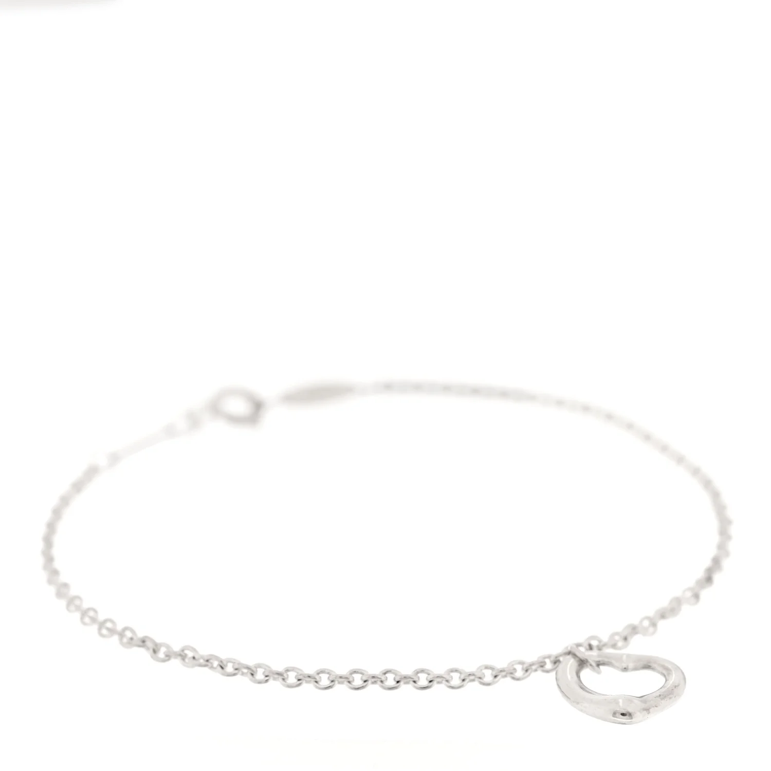 Sterling Silver Elsa Peretti Open Heart Charm Bracelet