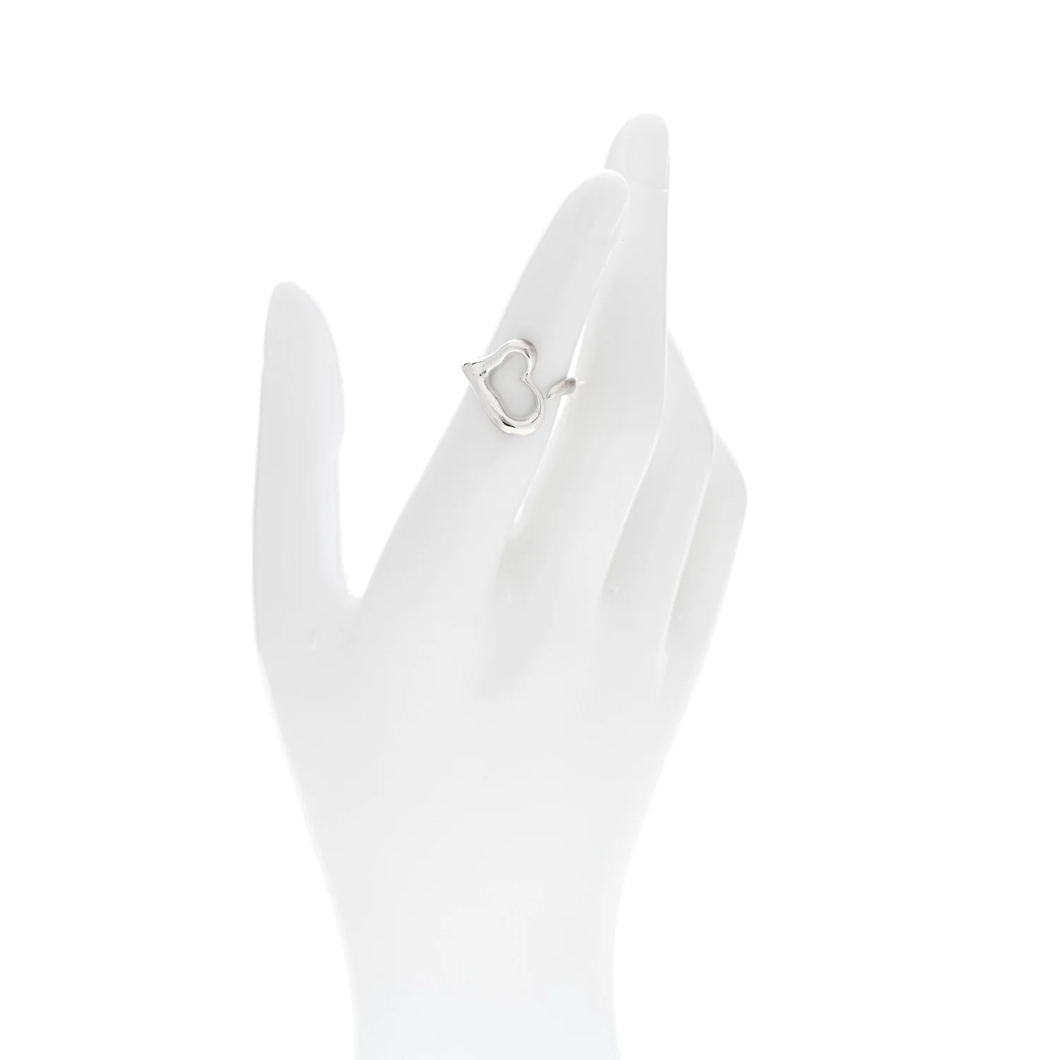 Sterling Silver Elsa Peretti Open Heart Ring 47 4 - Image 2