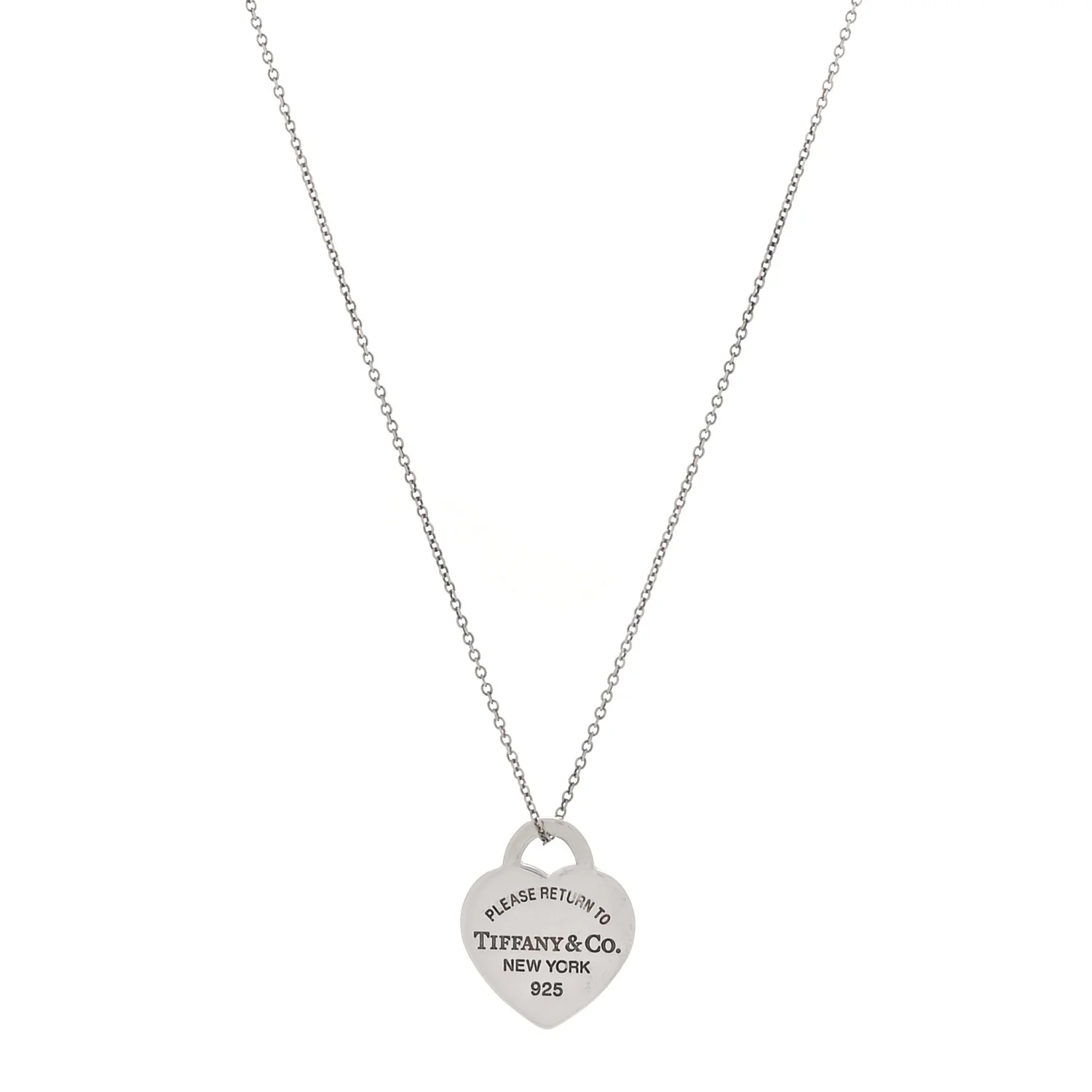 Sterling Silver Enamel Small Return to Tiffany Heart Pendant Necklace Blue