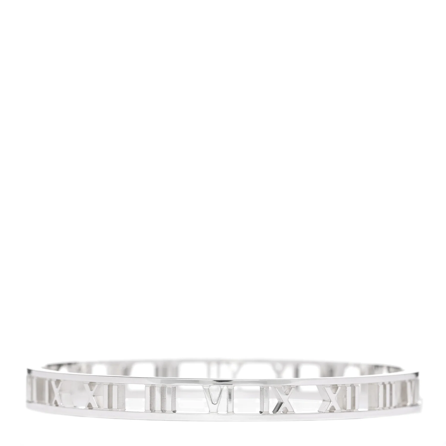 Sterling Silver Narrow Atlas Open Bangle Bracelet