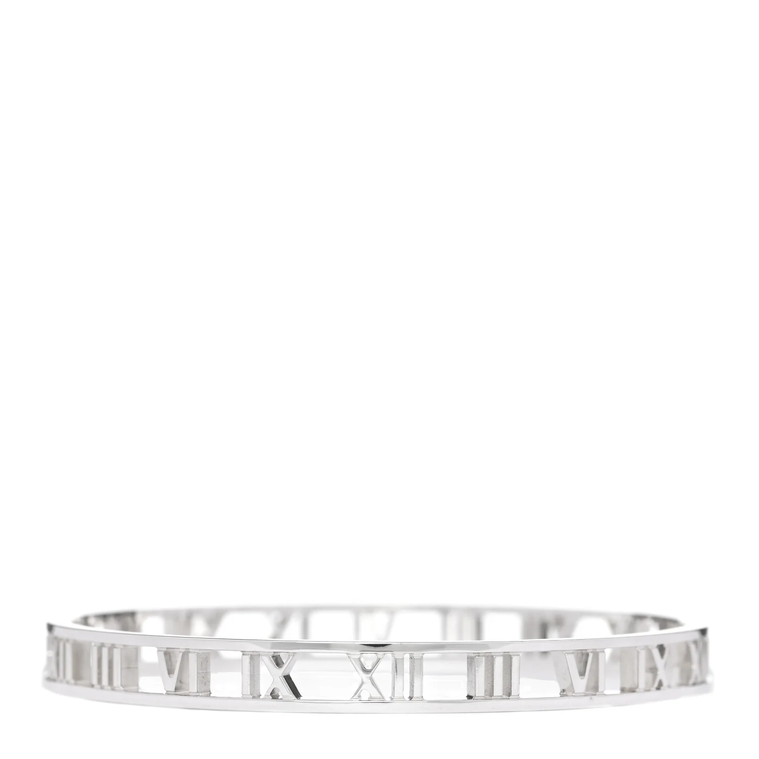 Sterling Silver Narrow Atlas Open Bangle Bracelet - Image 2