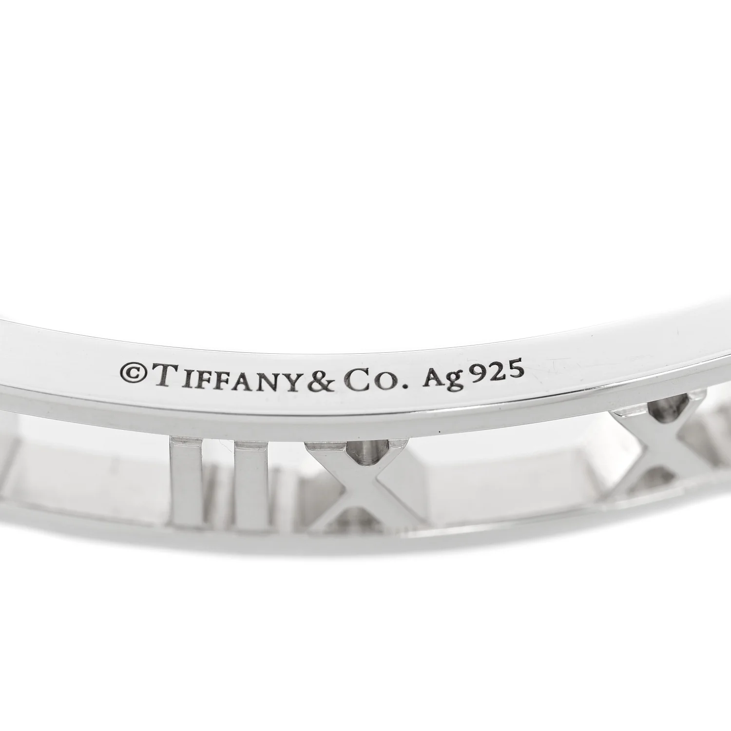 Sterling Silver Narrow Atlas Open Bangle Bracelet - Image 3
