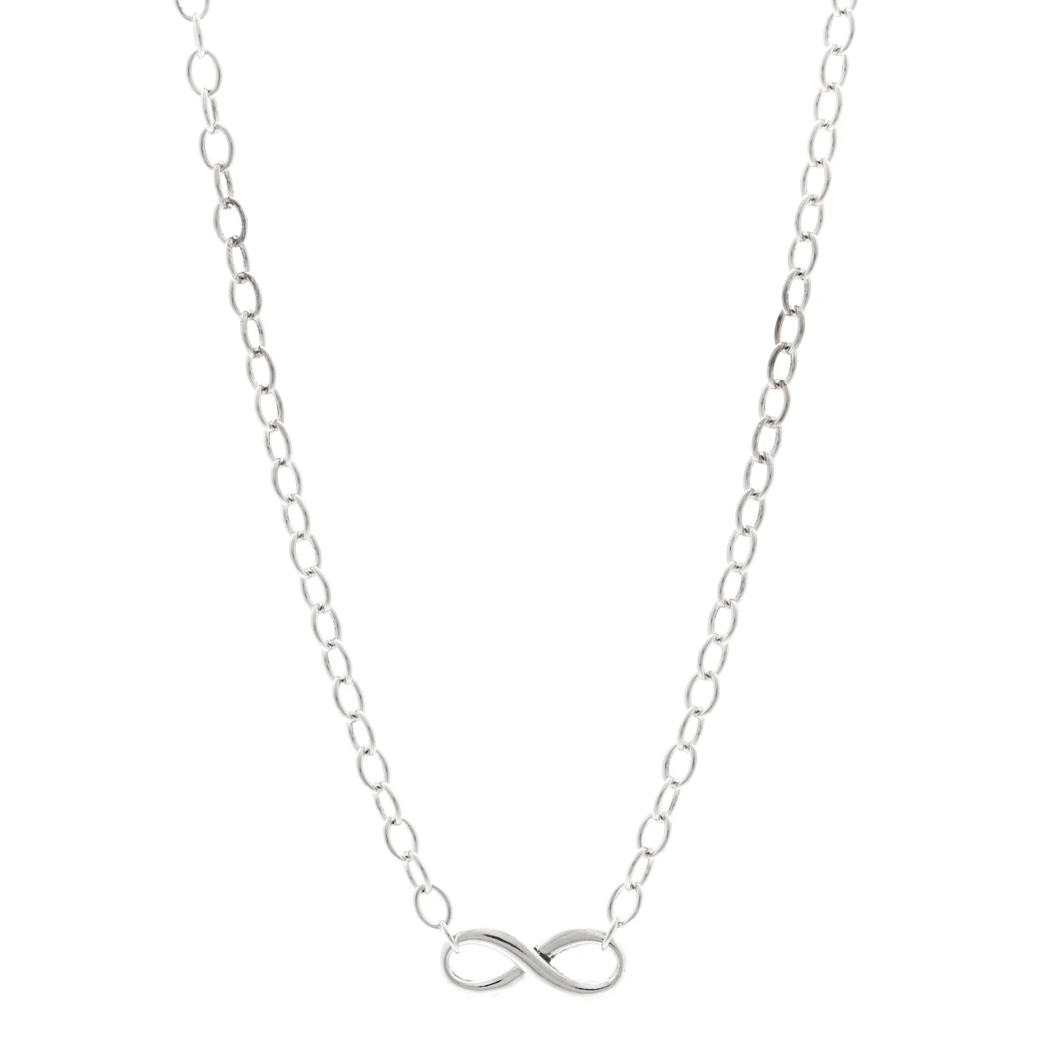 Sterling Silver Narrow Infinity Link Necklace