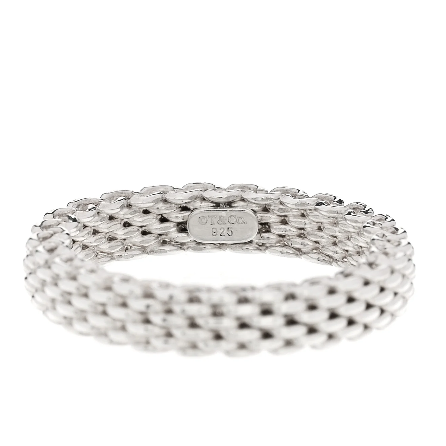 Sterling Silver Narrow Mesh Somerset Ring 51 5.75 - Image 4