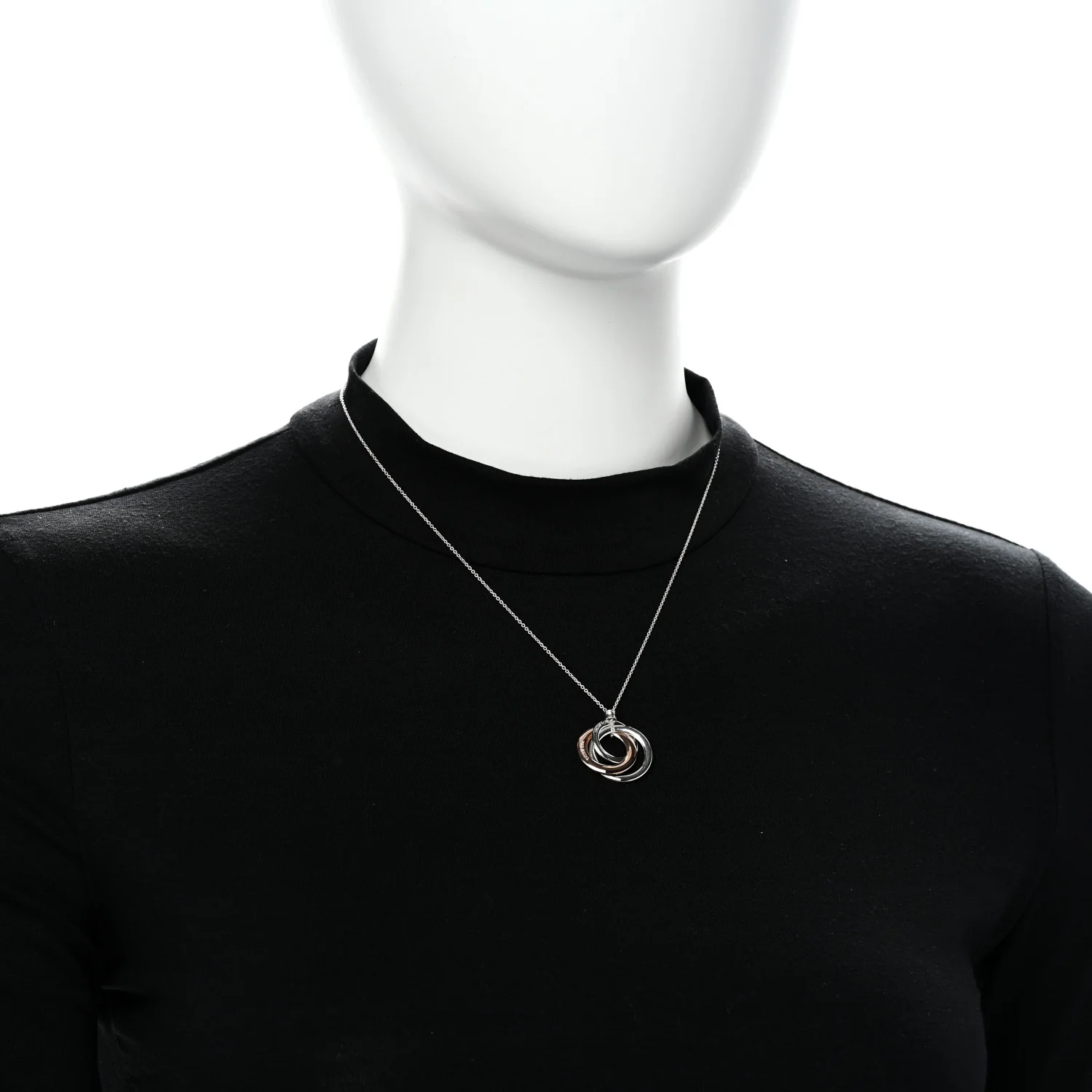 Sterling Silver Rubedo 1837 Circles Pendant Necklace - Image 2