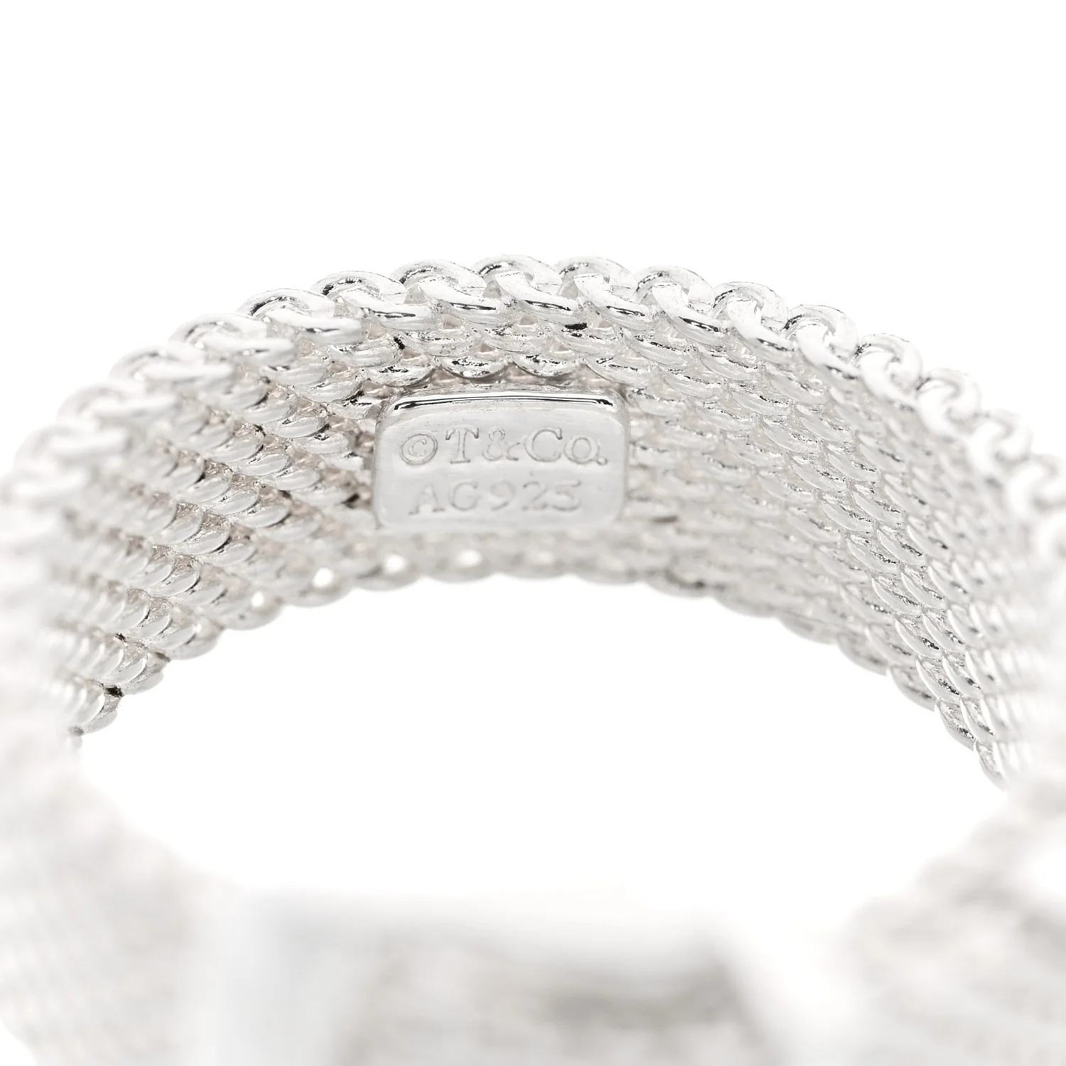 Sterling Silver Somerset Mesh Buckle Ring 47 4.25 - Image 4