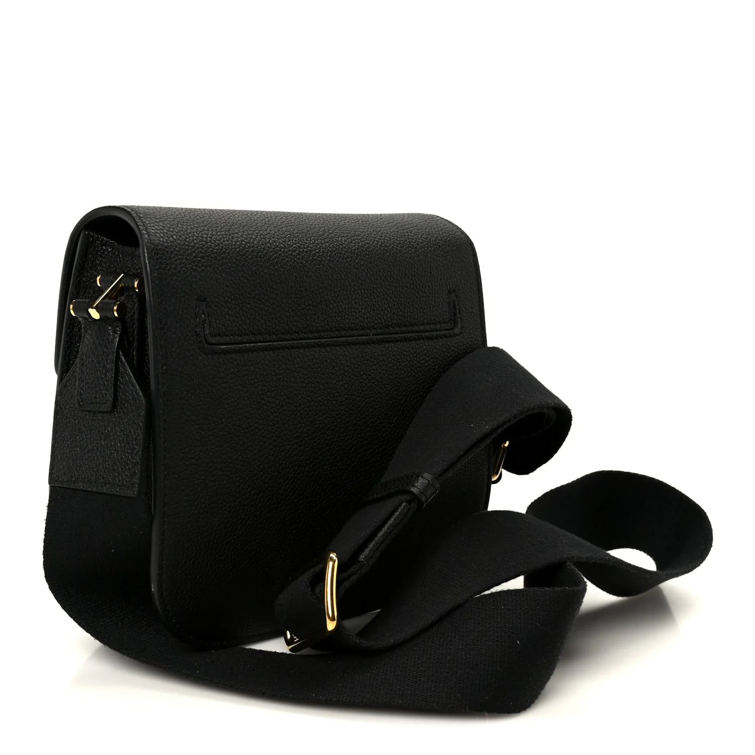 Grained Calfskin Mini T Clasp Tara Crossbody Bag Black - Image 2