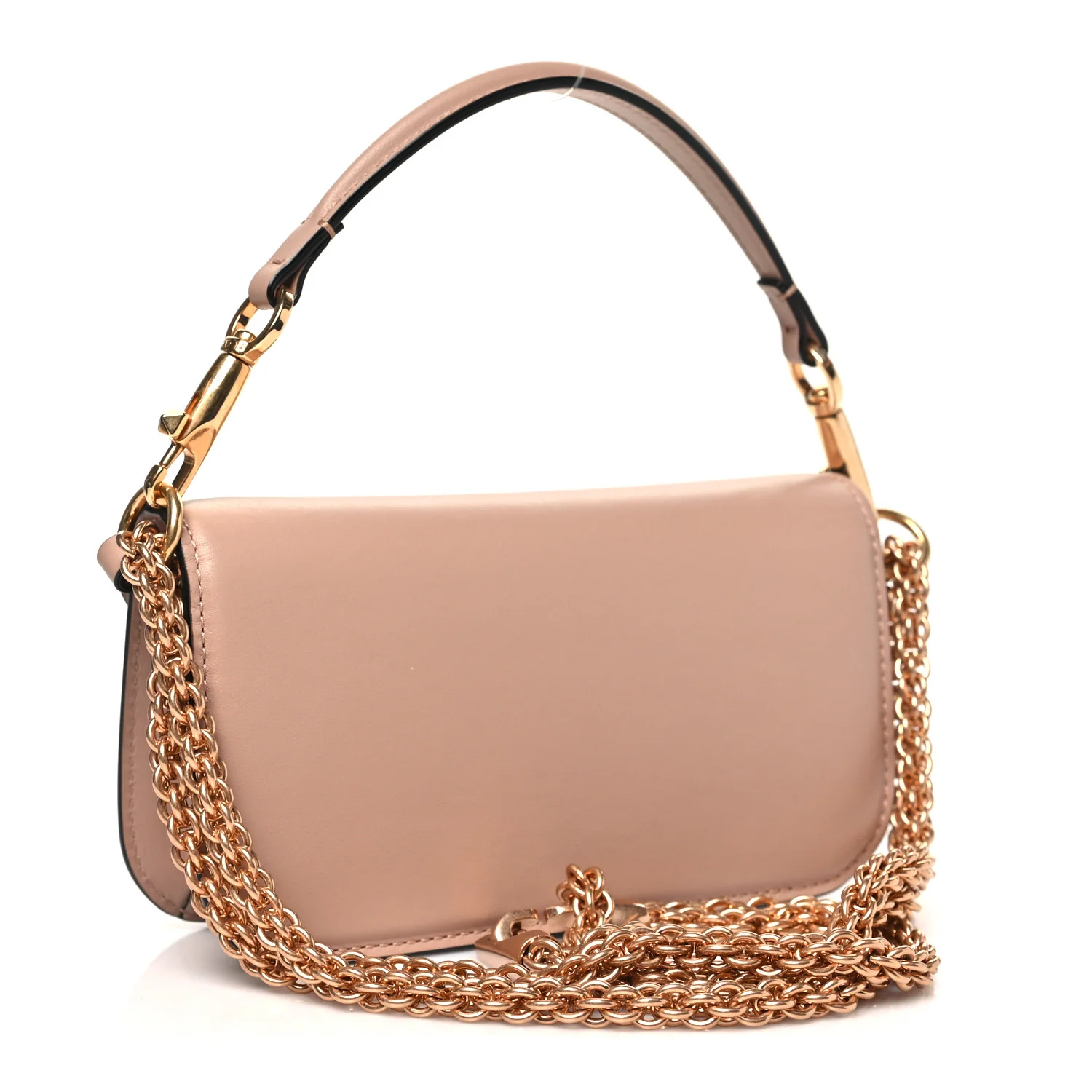 Calfskin Crystal Vlogo Small Loco Shoulder Bag Rose Cannelle - Image 3