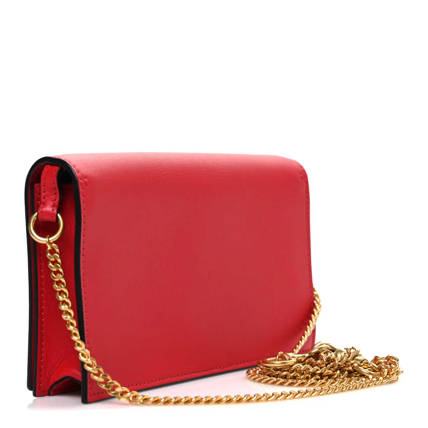 Calfskin Love Lab Go Logo Chain Pouch Rouge Pur - Image 2
