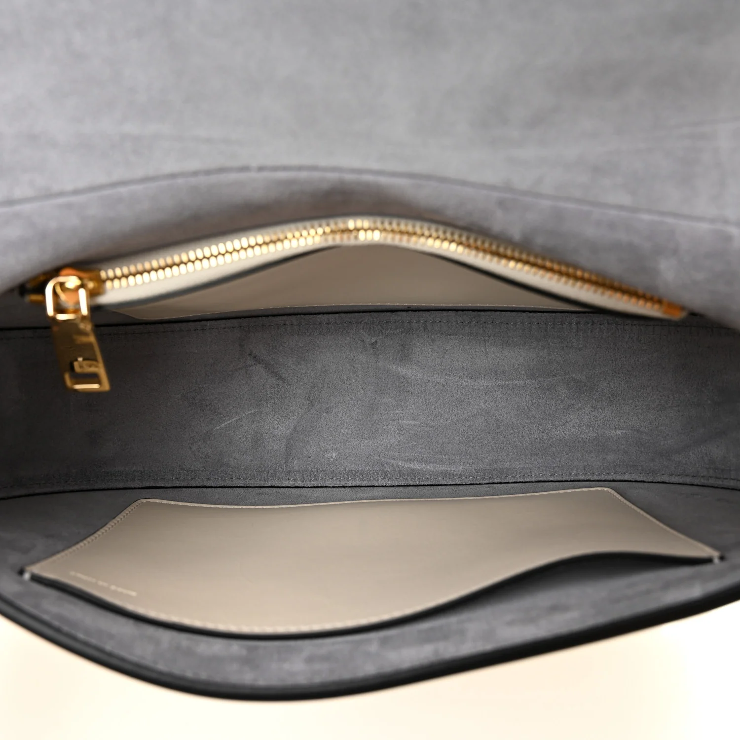 Calfskin Ohval Foldover Shoulder Bag White - Image 5