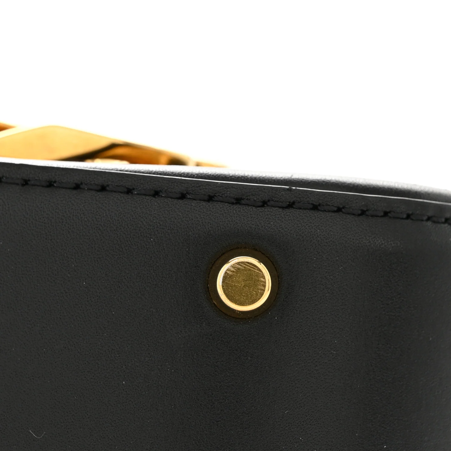 Calfskin Small Vlogo Chain Shoulder Bag Black - Image 11