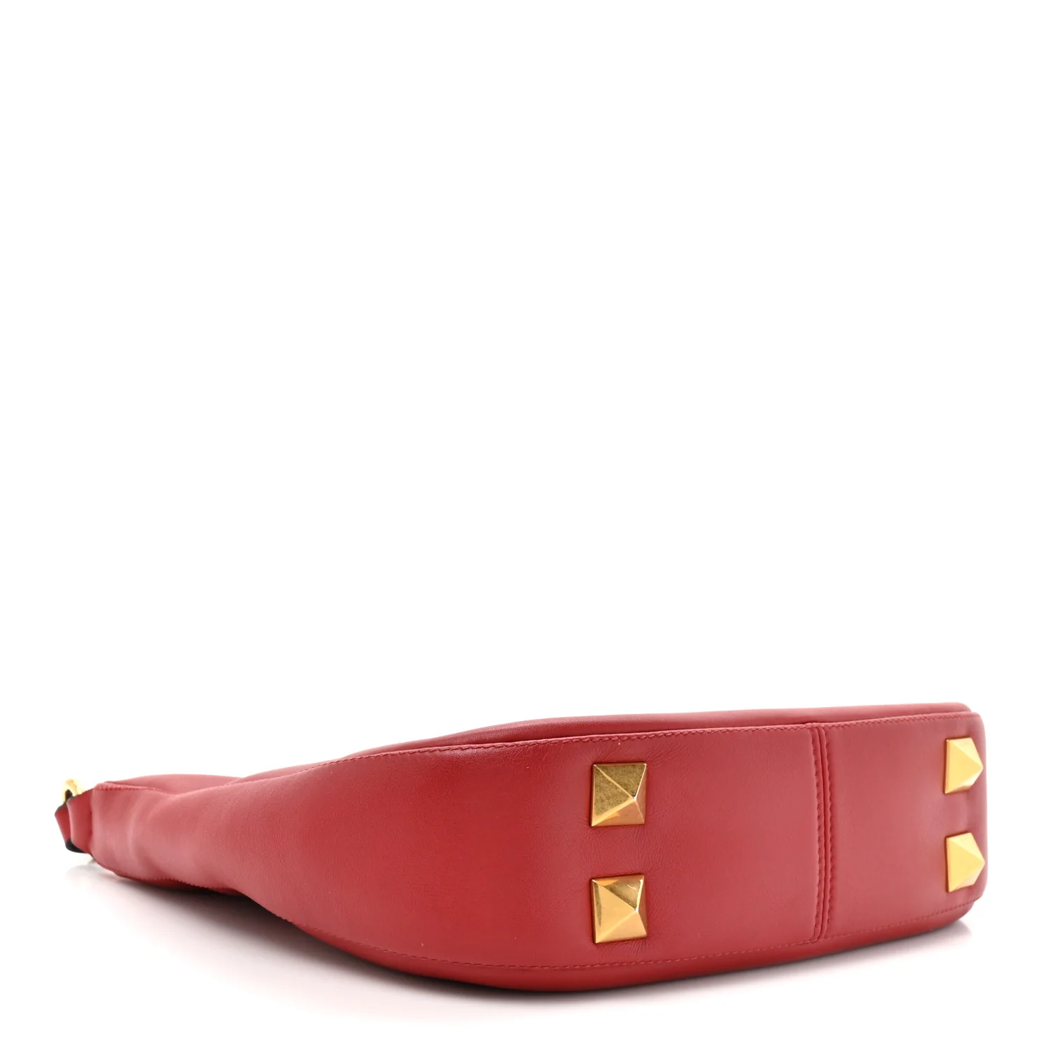 Calfskin Stud Sign Zip Hobo Rosso Valentino - Image 4