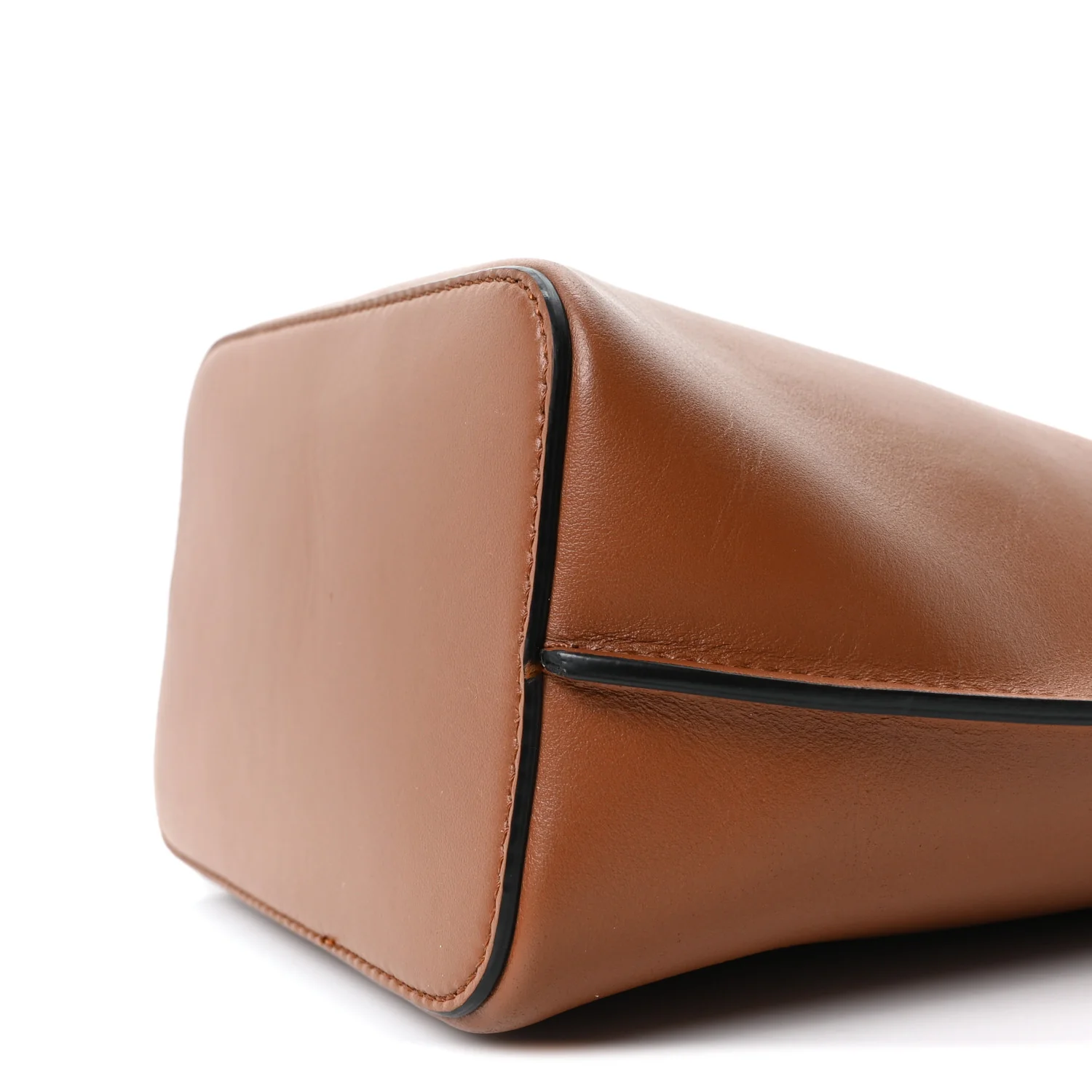 Calfskin Vlogo Bucket Bag Brown - Image 9