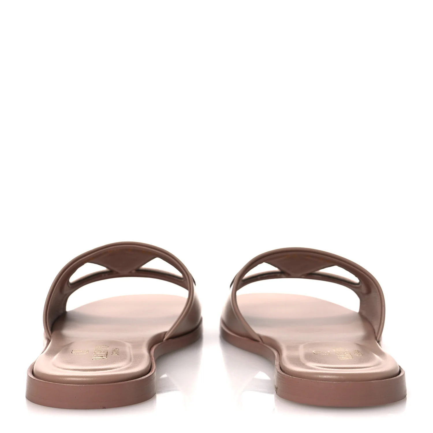 Calfskin Vlogo Cut Out Flat Slide Sandals 36.5 Rose - Image 6