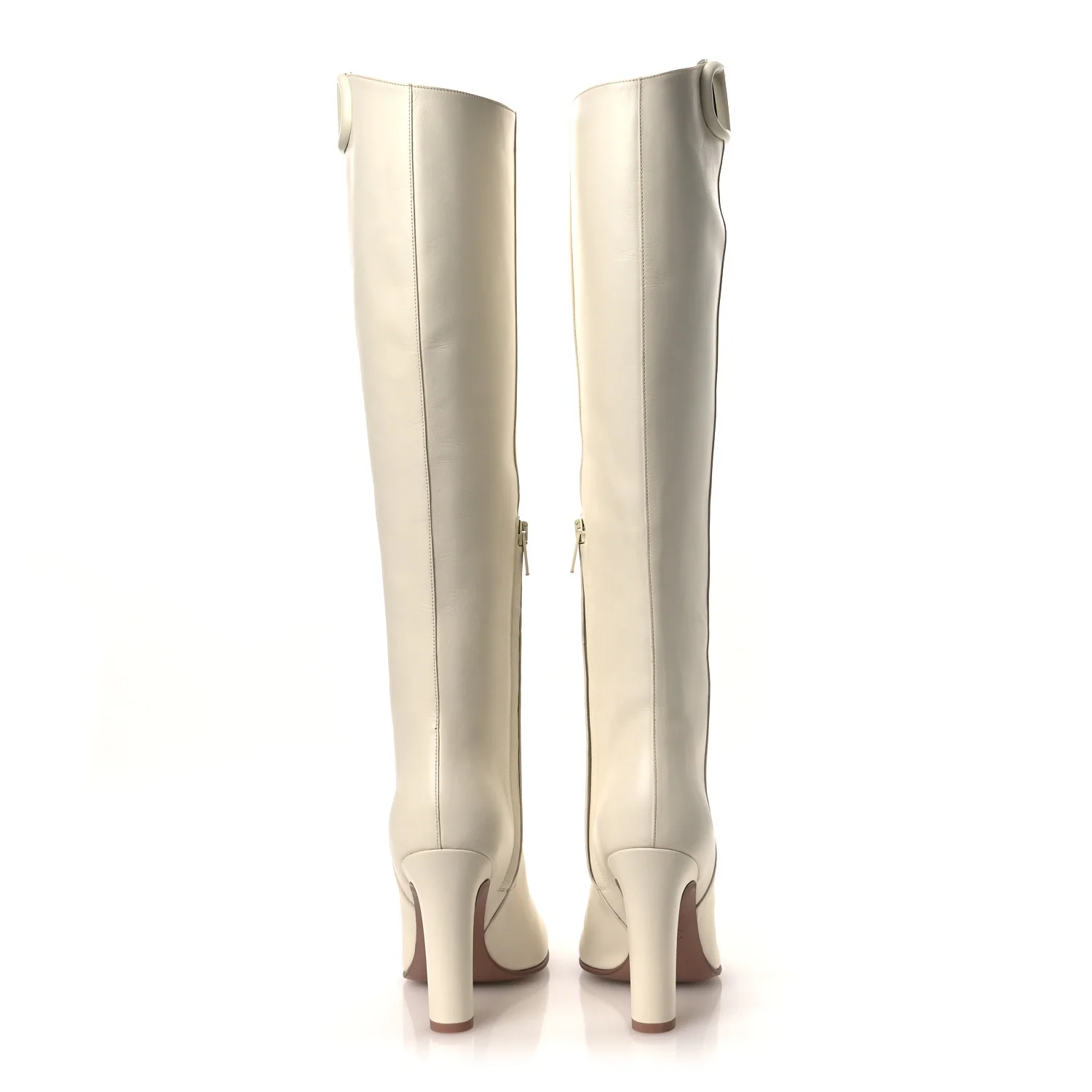 Calfskin Vlogo Knee High 105mm Boots 37 Ivory - Image 6