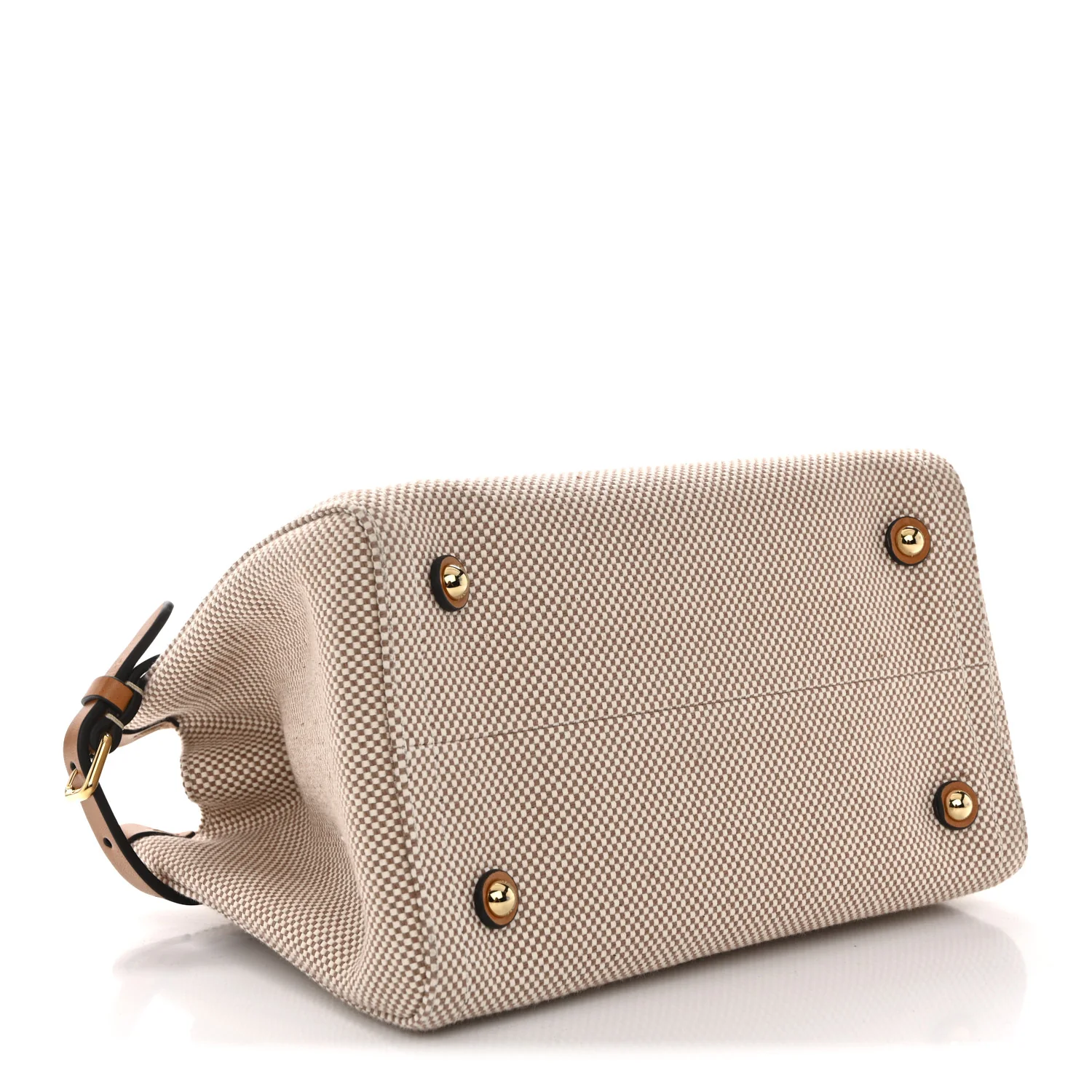 Cotton Canvas Calfskin Vlogo Small Antibes Tote Naturale Tobacco - Image 4