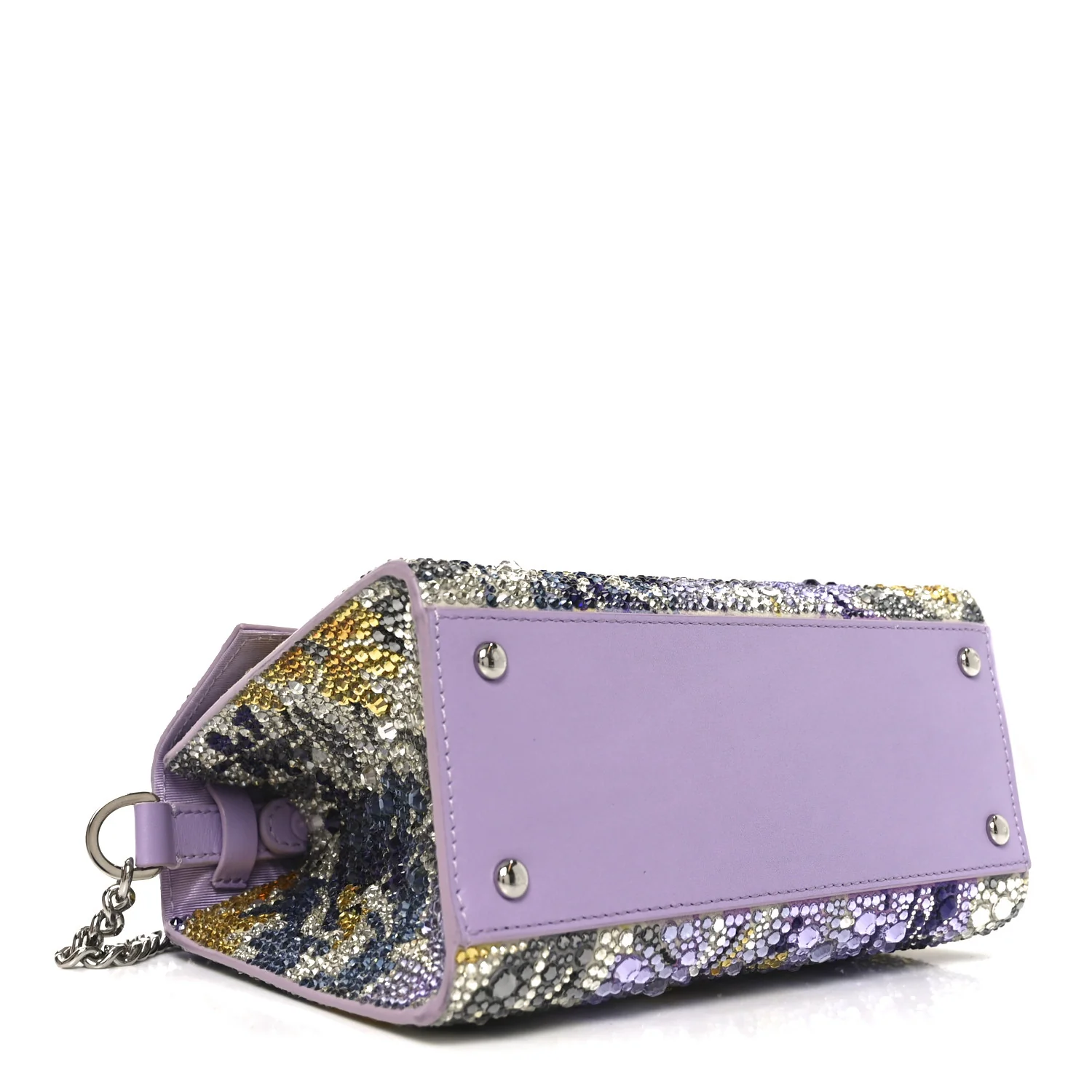 Crystal Embroidered Floral Mini Vsling Top Handle Bag Multicolor - Image 4