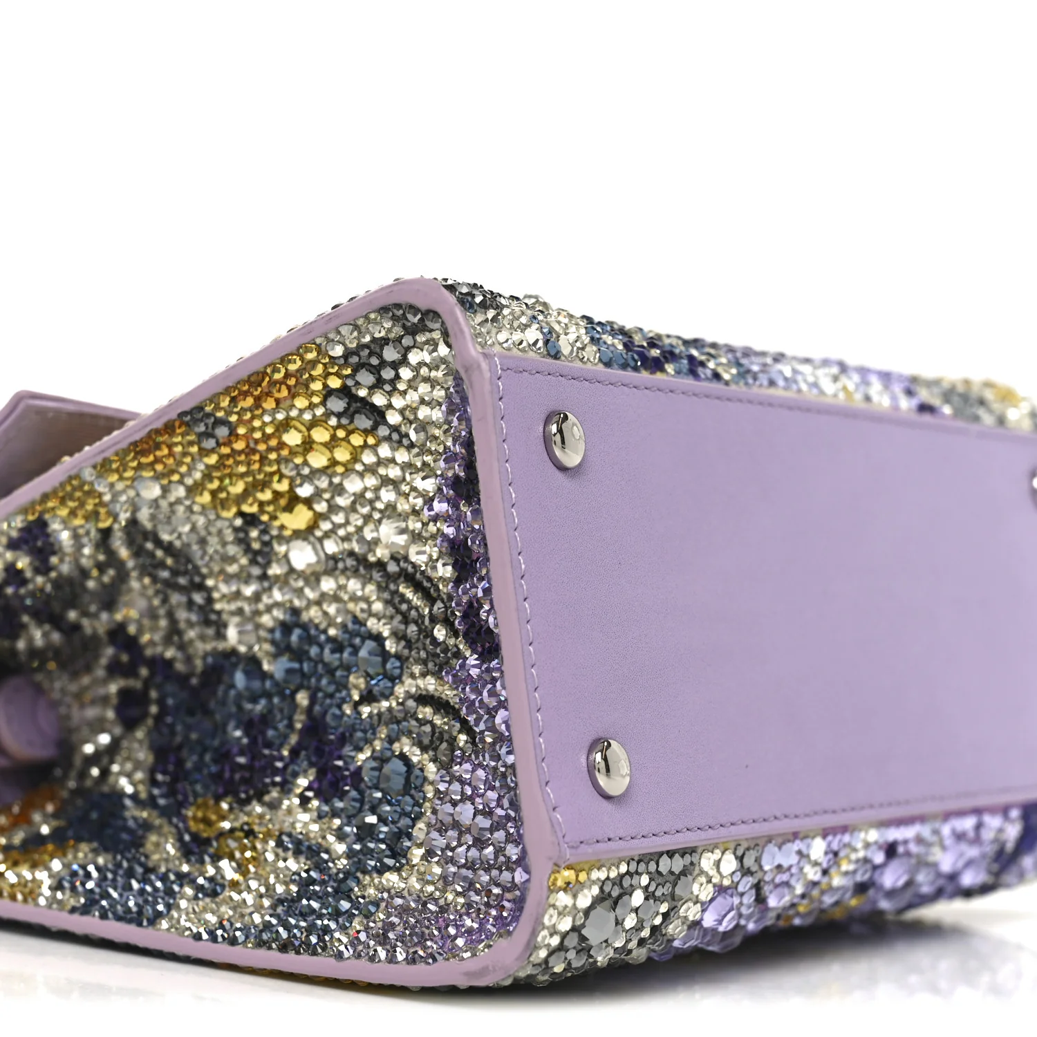 Crystal Embroidered Floral Mini Vsling Top Handle Bag Multicolor - Image 8