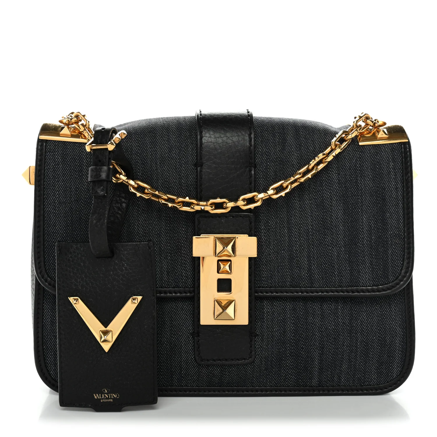 Denim B-Rockstud Flap Blue Blue