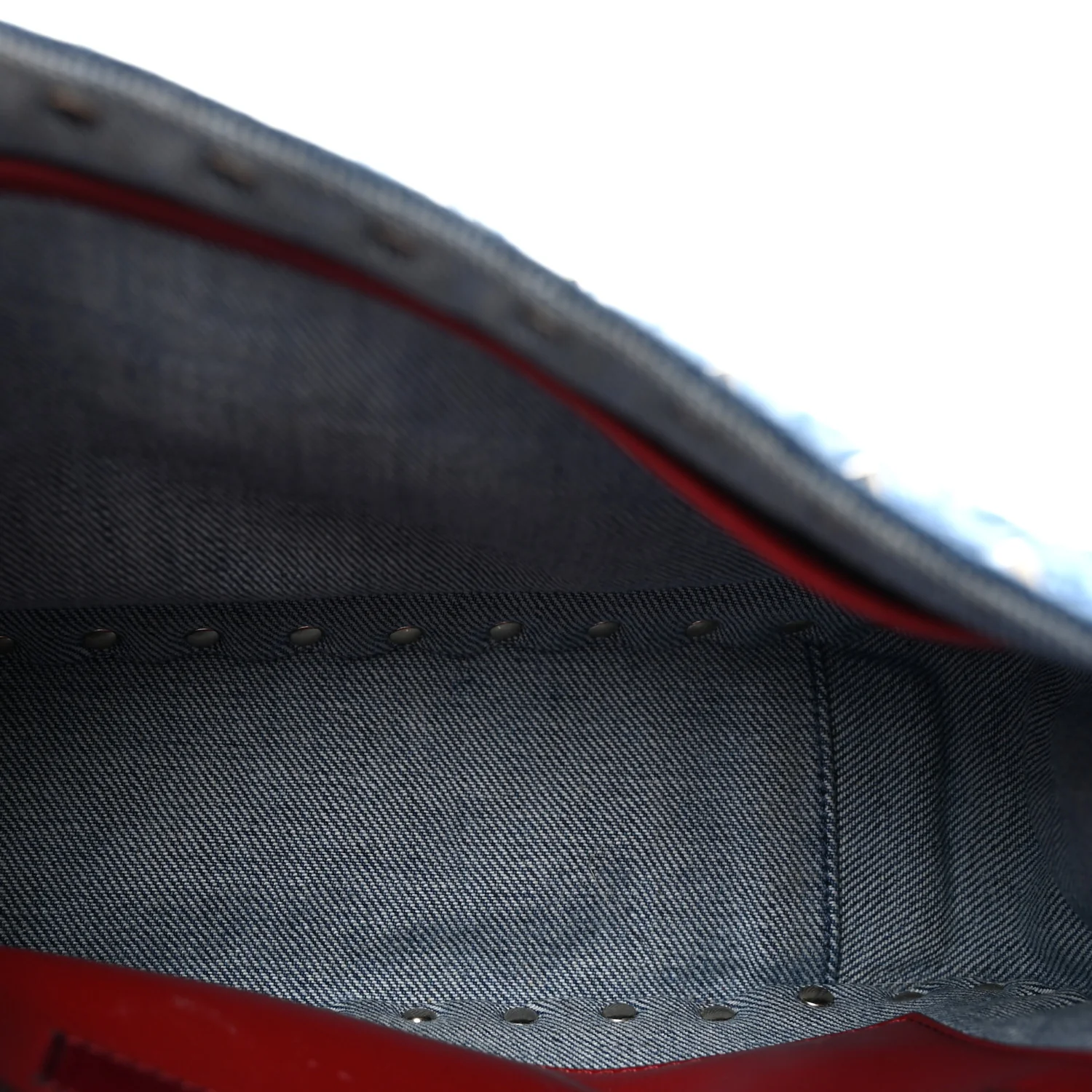 Denim Medium Rockstud Spike Shoulder Bag Denim - Image 5