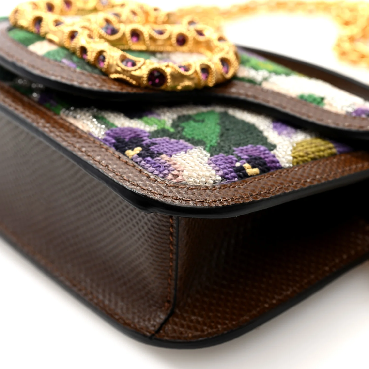 Fabric Crystal Embroidered Vlogo Small Loco Shoulder Bag Multicolor - Image 9