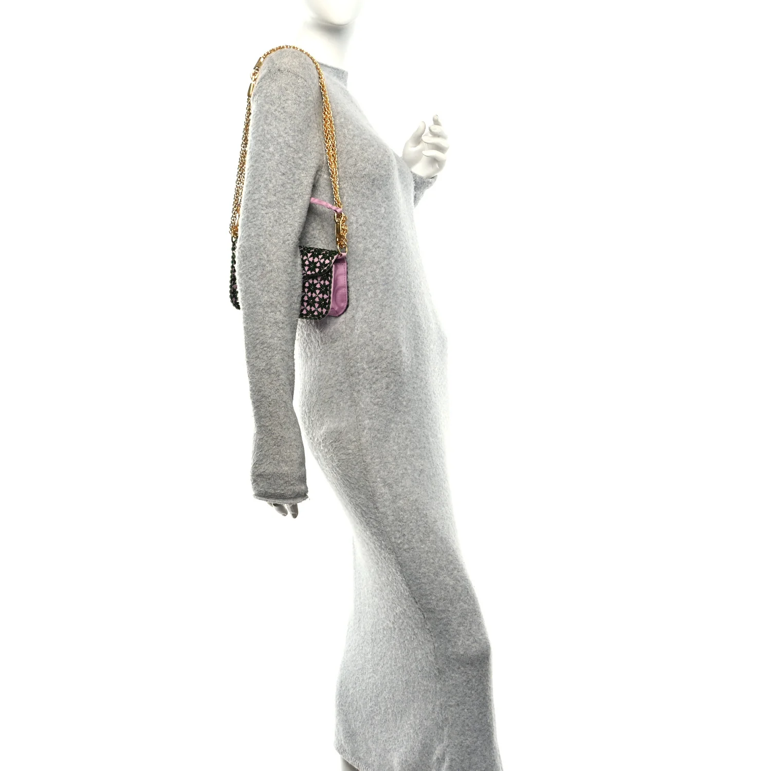 Fabric Crystal Embroidered Vlogo Small Loco Shoulder Bag Multicolor - Image 2