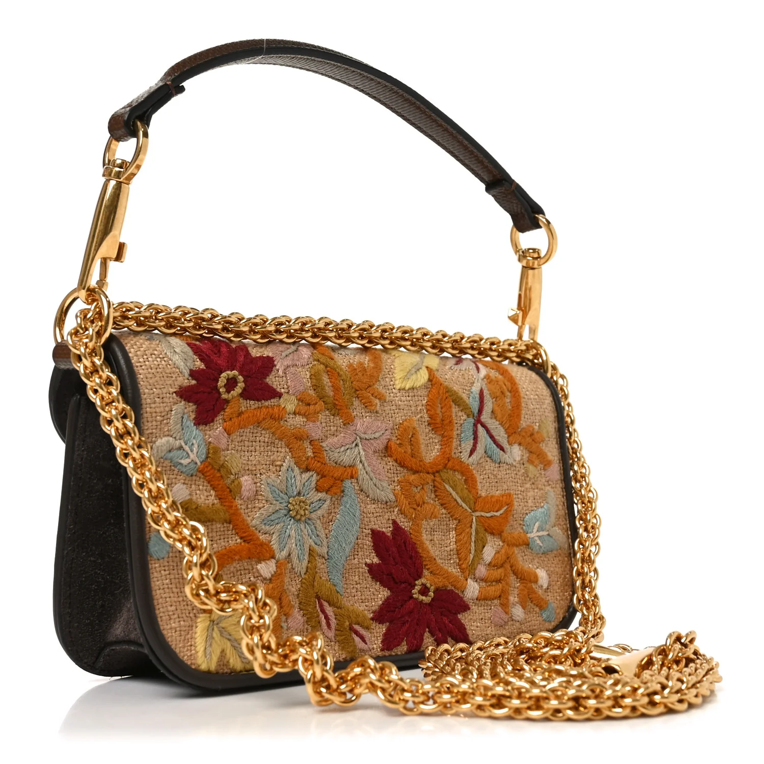 Fabric Karung Crystal Embroidered Vlogo Small Loco Shoulder Bag Multicolor - Image 3