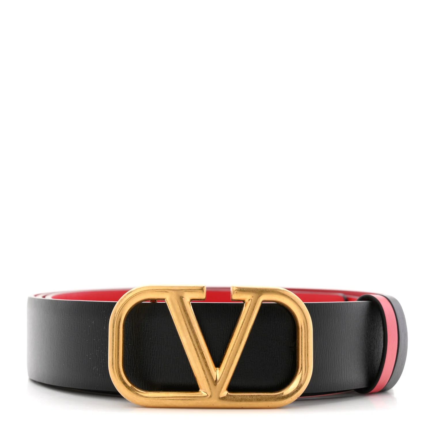 Glossy Calfskin VLogo Reversible 30mm Belt 95 38 Black Rouge Pur