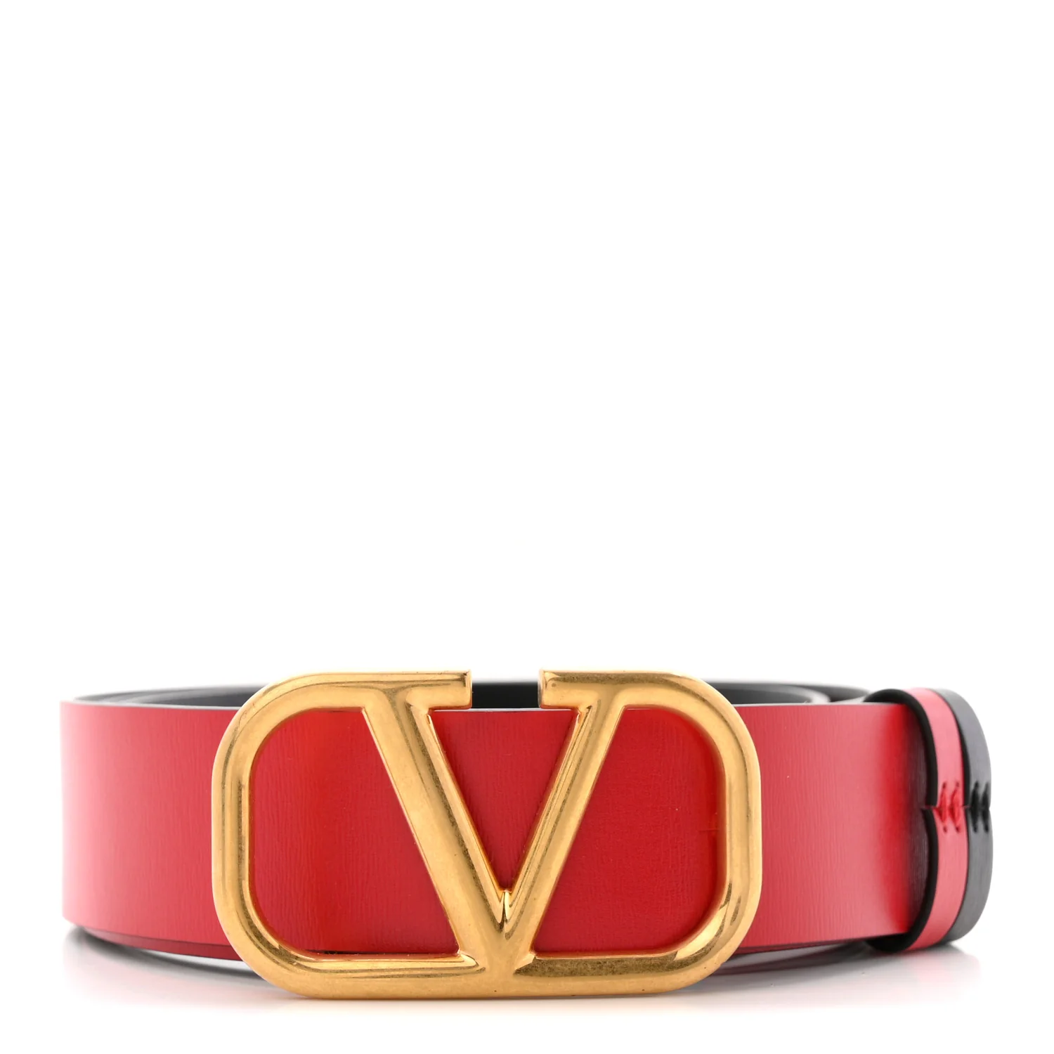 Glossy Calfskin VLogo Reversible 30mm Belt 95 38 Black Rouge Pur - Image 2