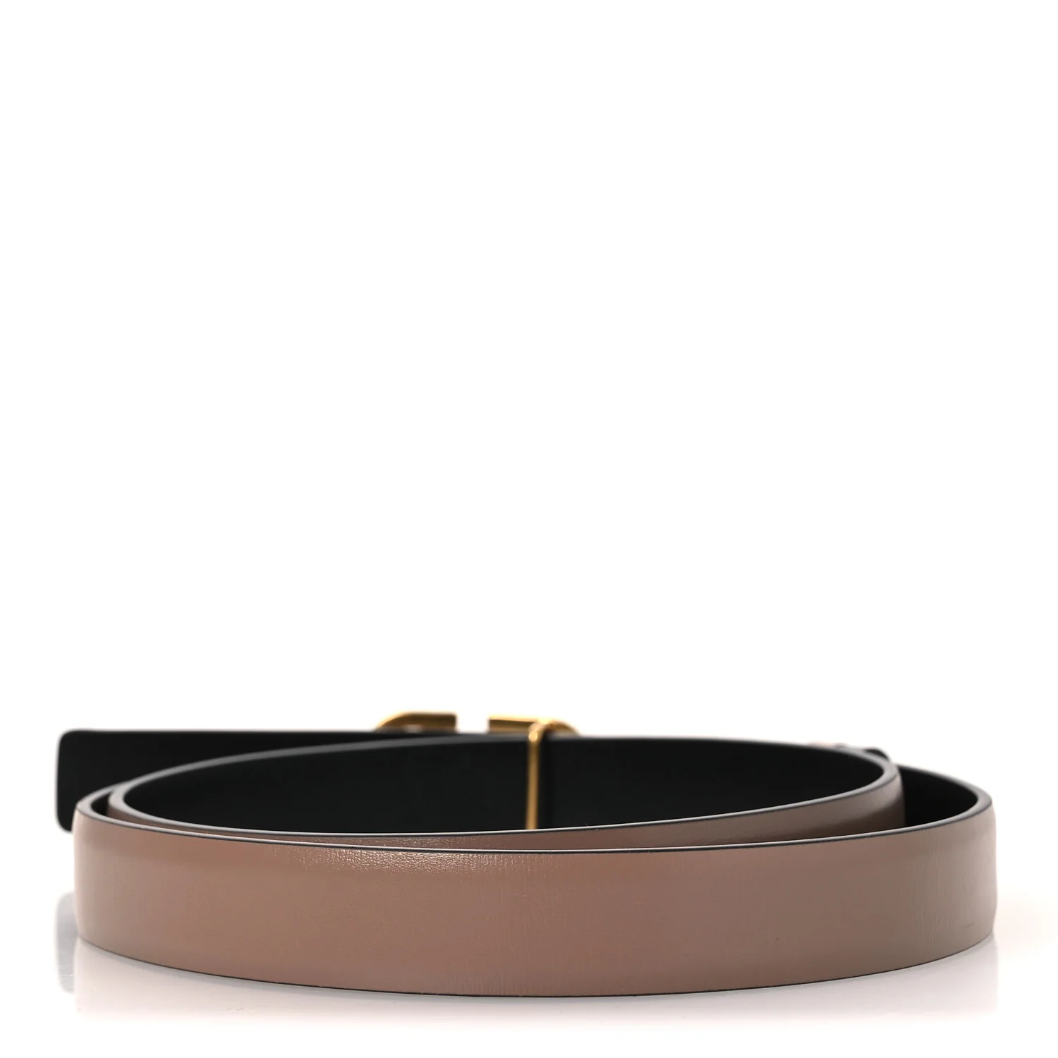 Glossy Calfskin VLogo Reversible 40mm Belt 75 30 Smokey Beige Black - Image 3