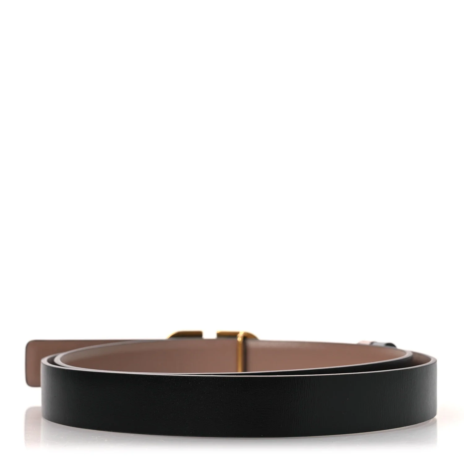 Glossy Calfskin VLogo Reversible 40mm Belt 75 30 Smokey Beige Black - Image 4