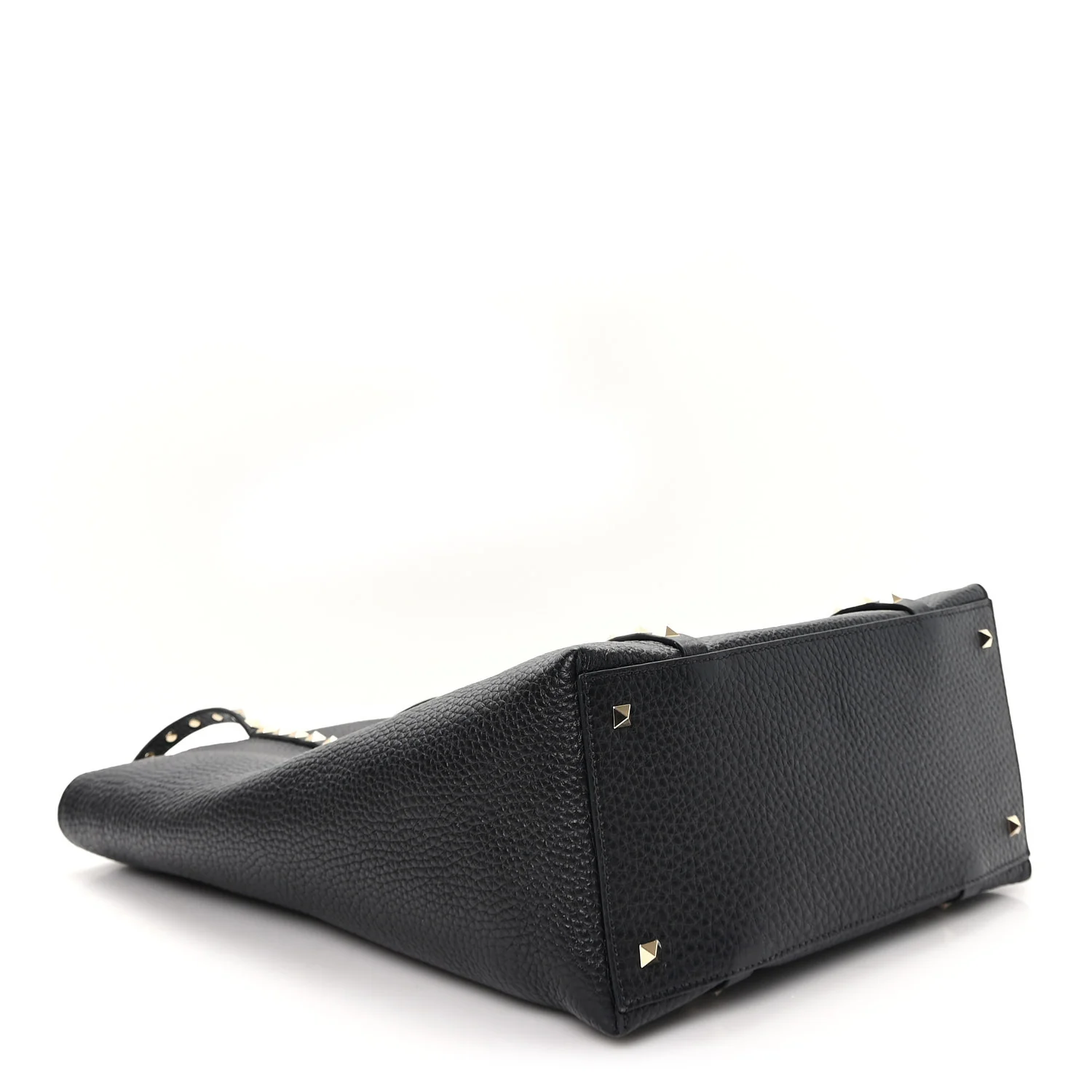 Grained Calfskin North South Rockstud Tote Black - Image 5