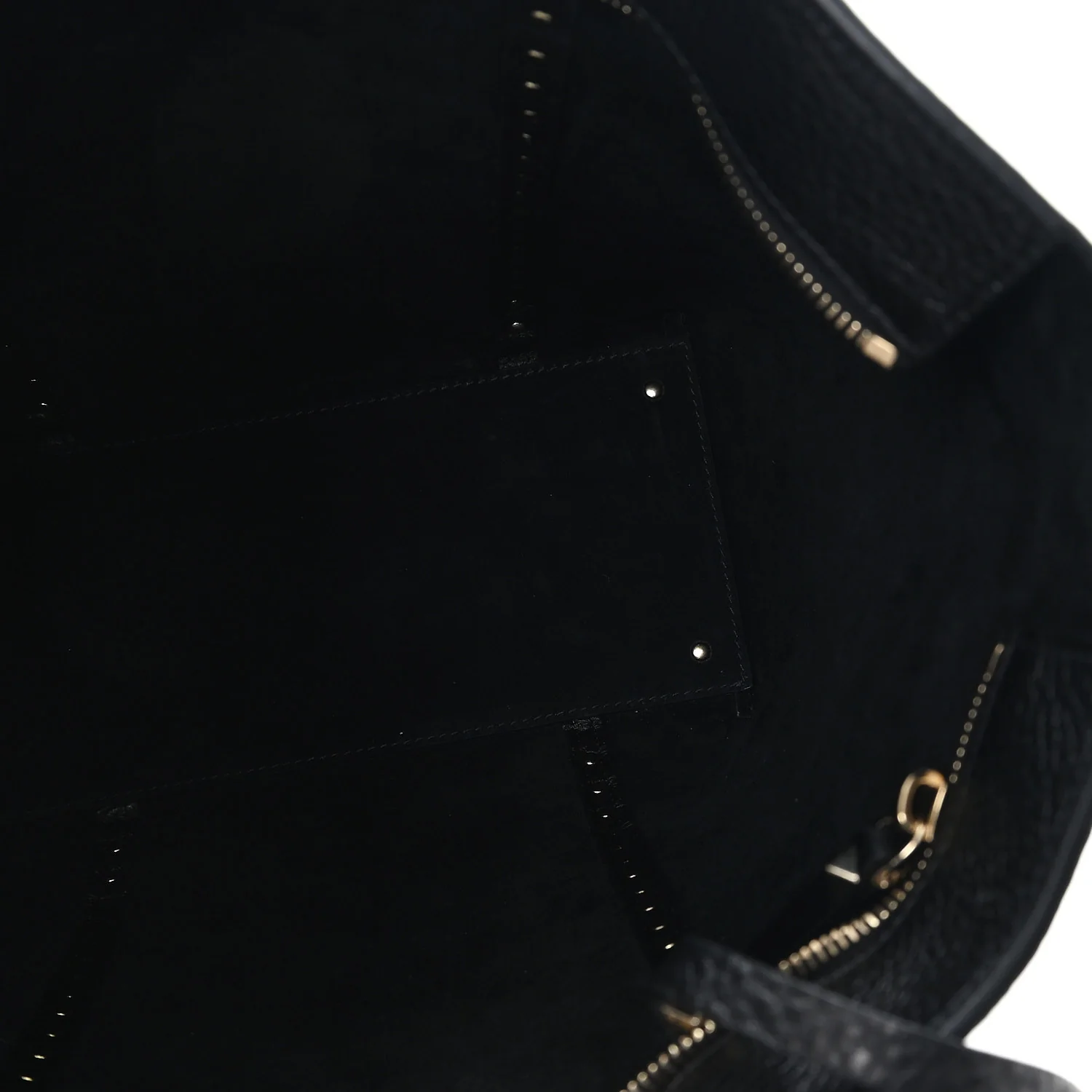 Grained Calfskin North South Rockstud Tote Black - Image 6