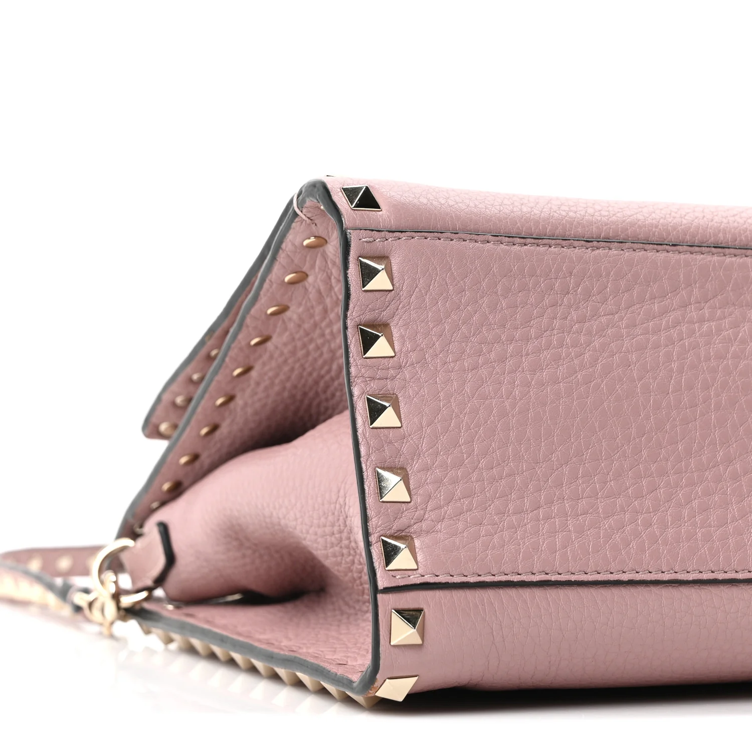 Grained Calfskin Rockstud Flip Lock Tote Lipstick - Image 15