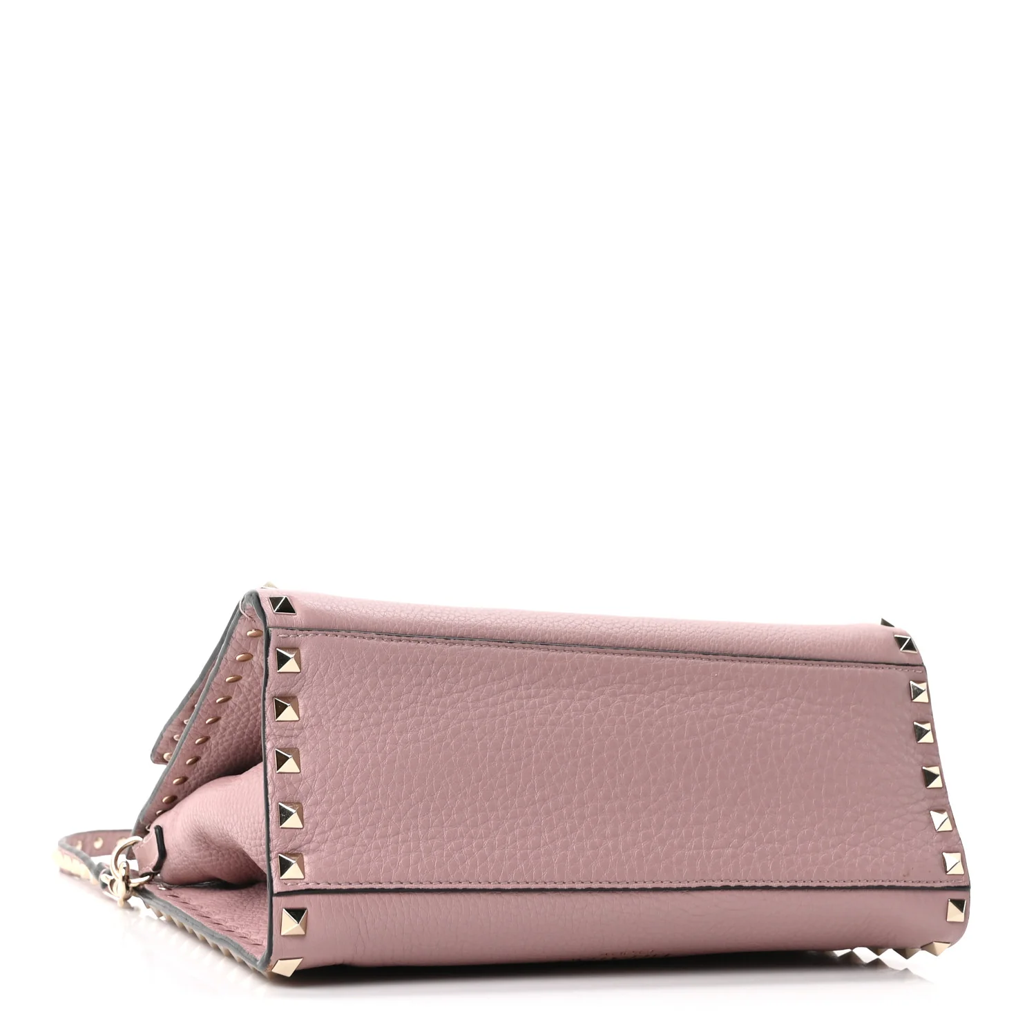 Grained Calfskin Rockstud Flip Lock Tote Lipstick - Image 7